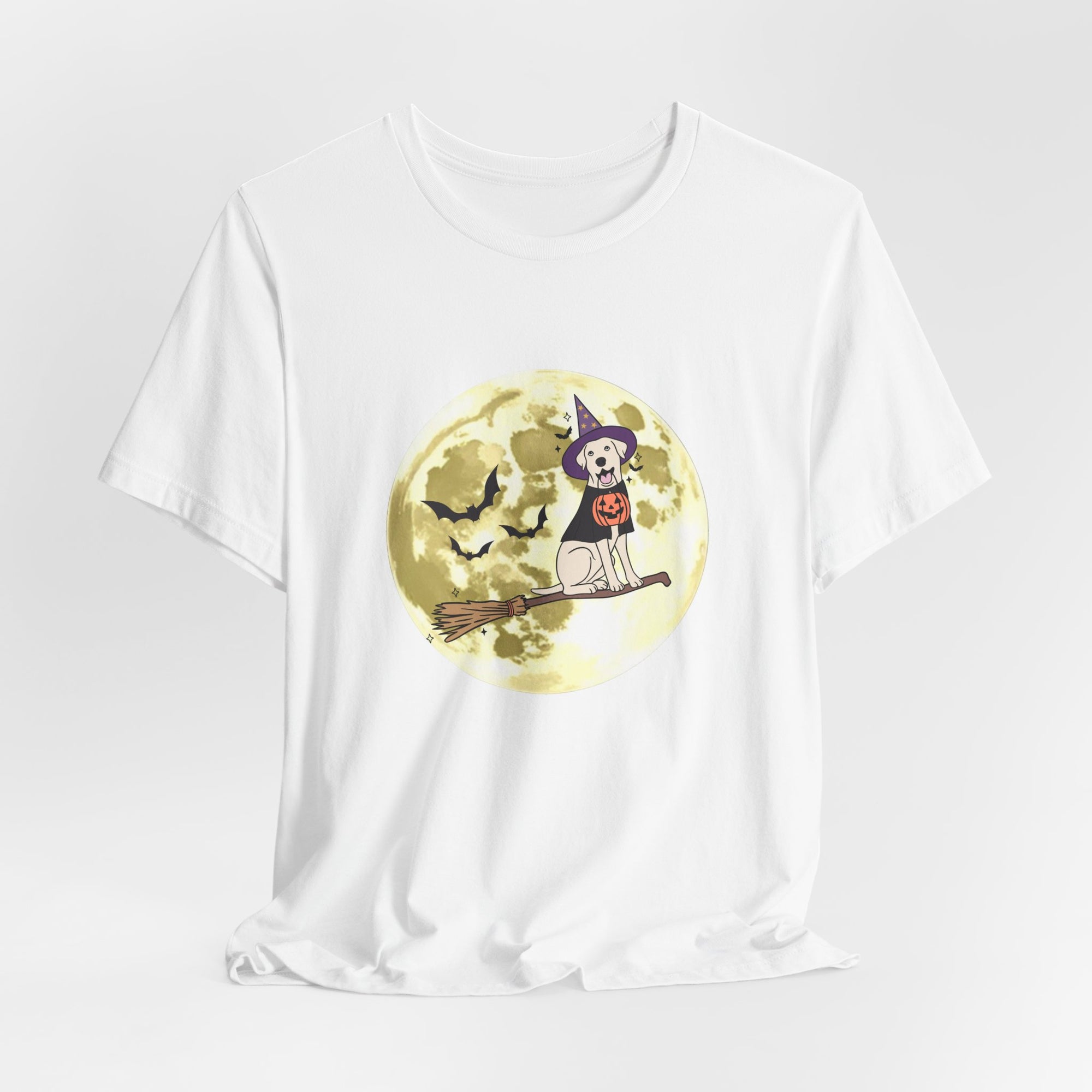 Dog In A Flying Broom T-shirt for Men and Women