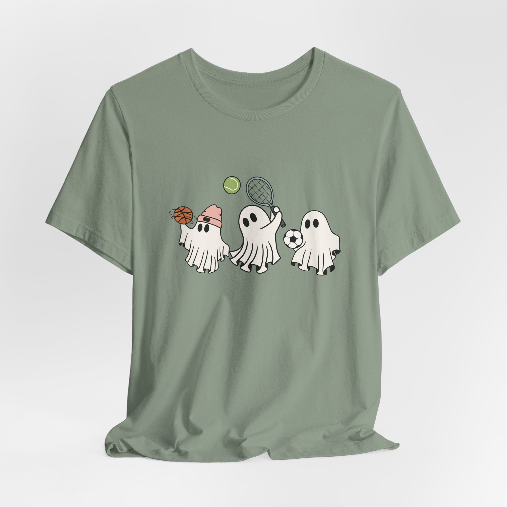Sports Lover Ghost Shirt – Funny Halloween Athlete Ghost Graphic Unisex Tee