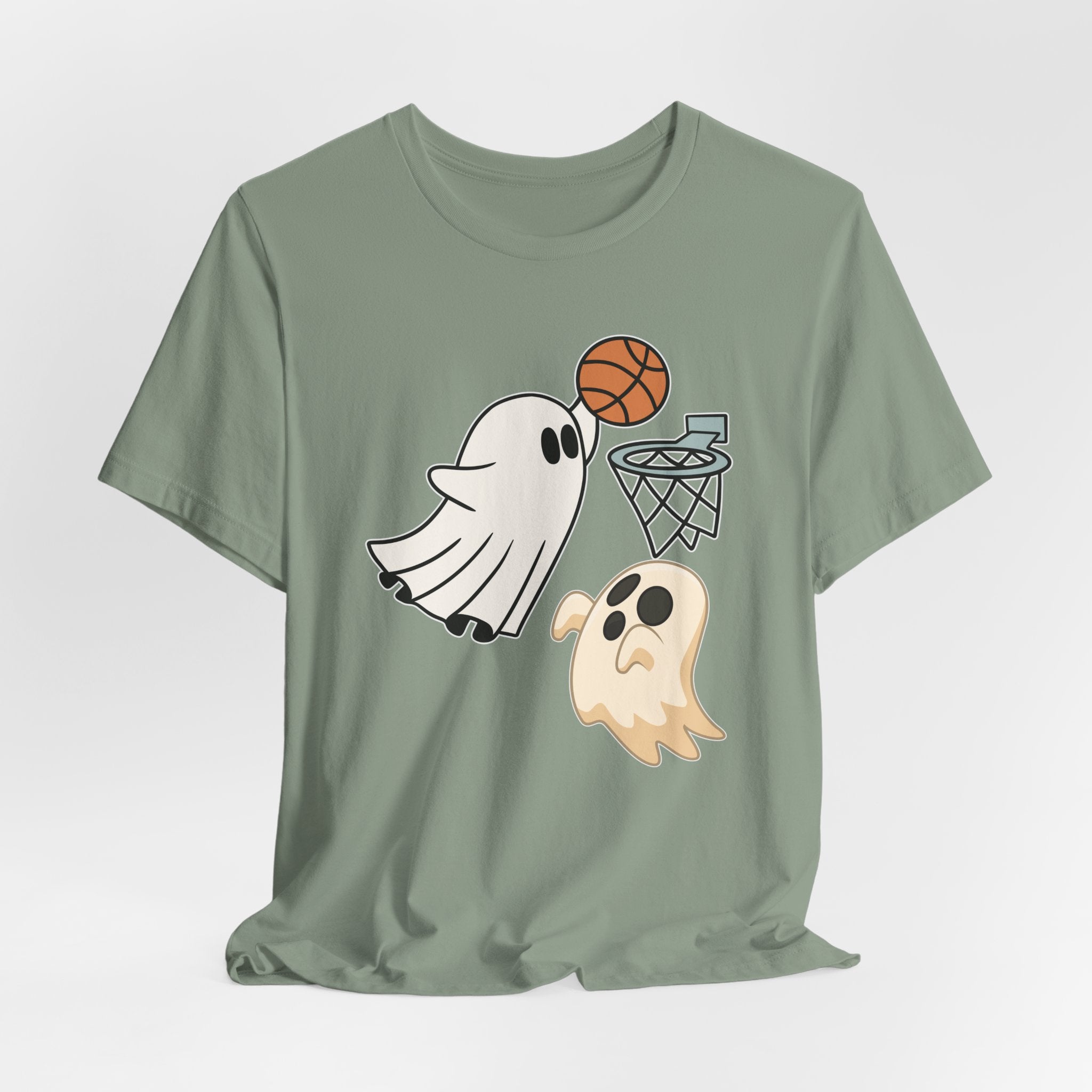 Slam Dunk Ghost T-Shirt – Funny Basketball Halloween Ghost Unisex Tee