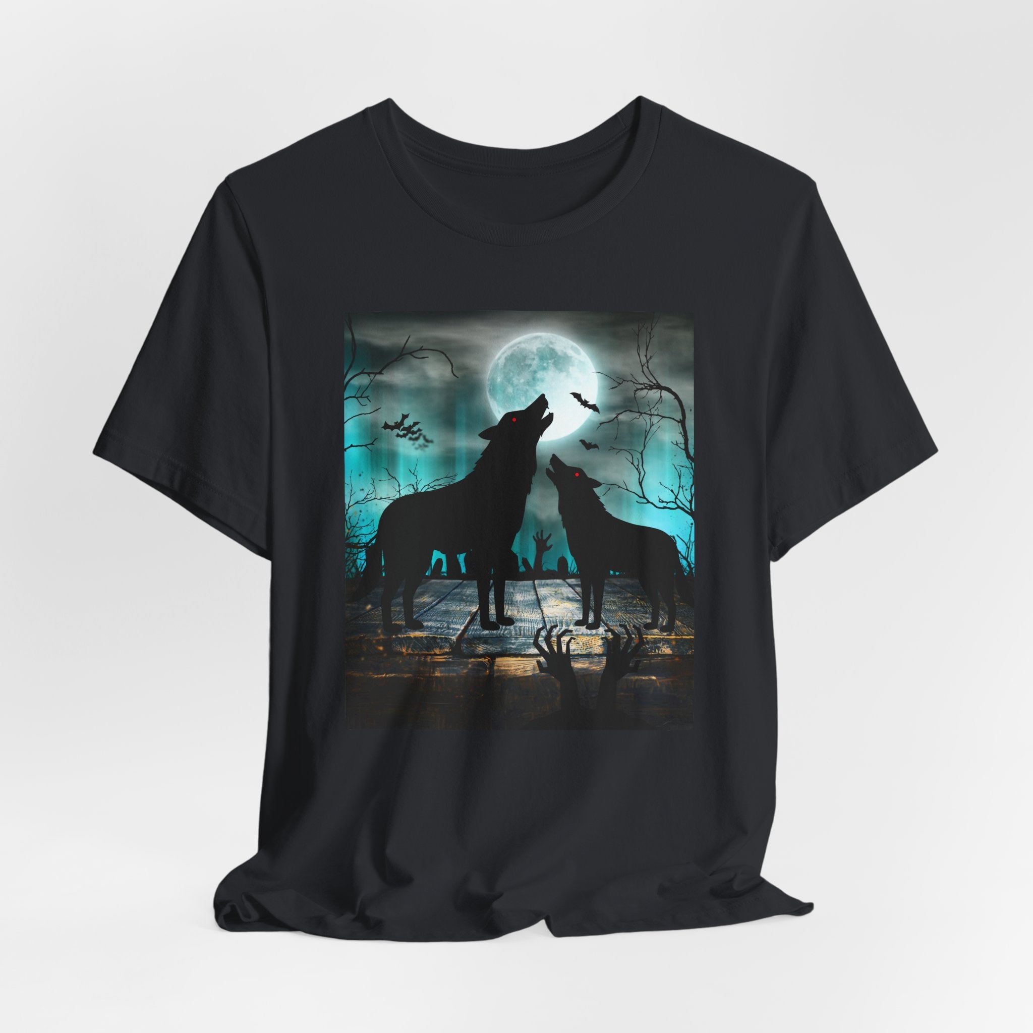 Creepy Full Moon Fox T-Shirt – Spooky Animal Art Unisex Shirt