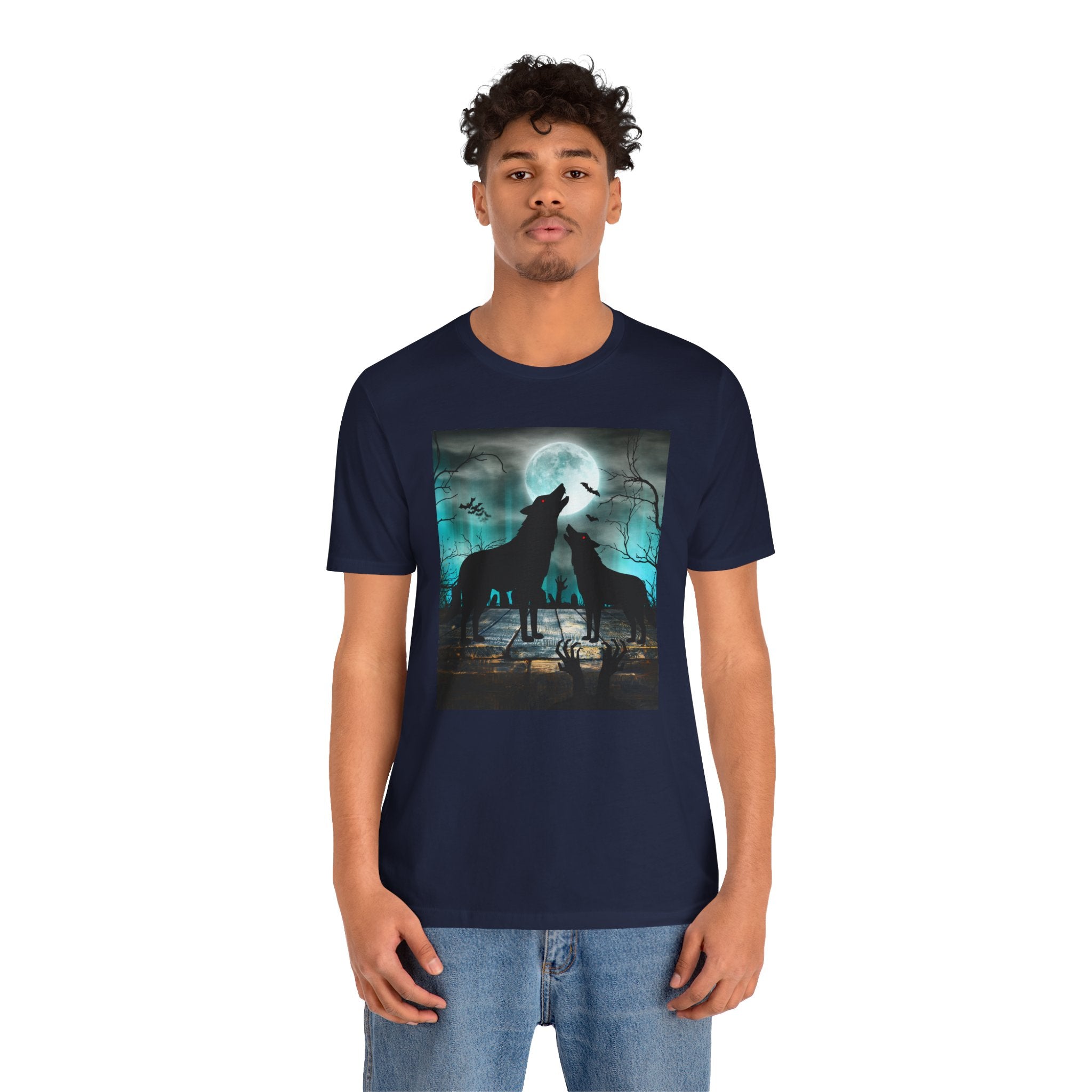 Creepy Full Moon Fox T-Shirt – Spooky Animal Art Unisex Shirt