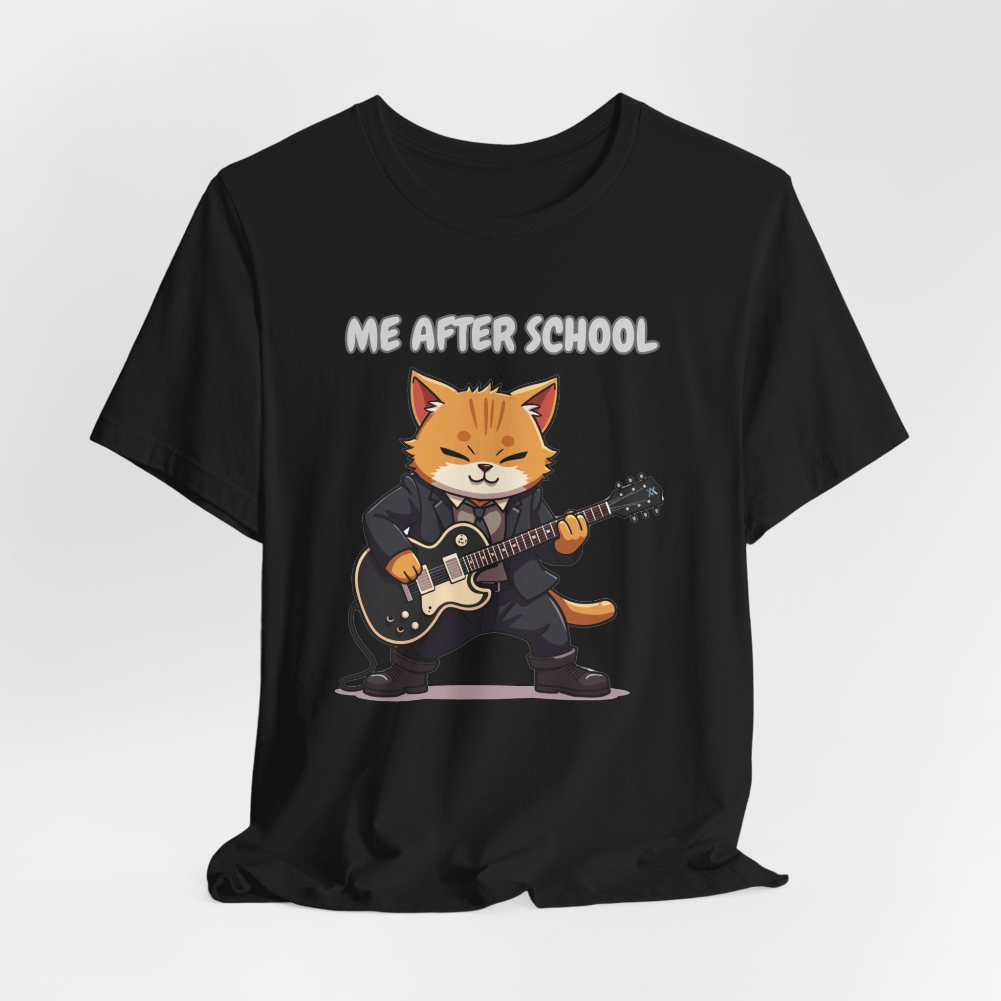 Me After School – Cat Playing Guitar Funny Graphic Unisex T-Shirt