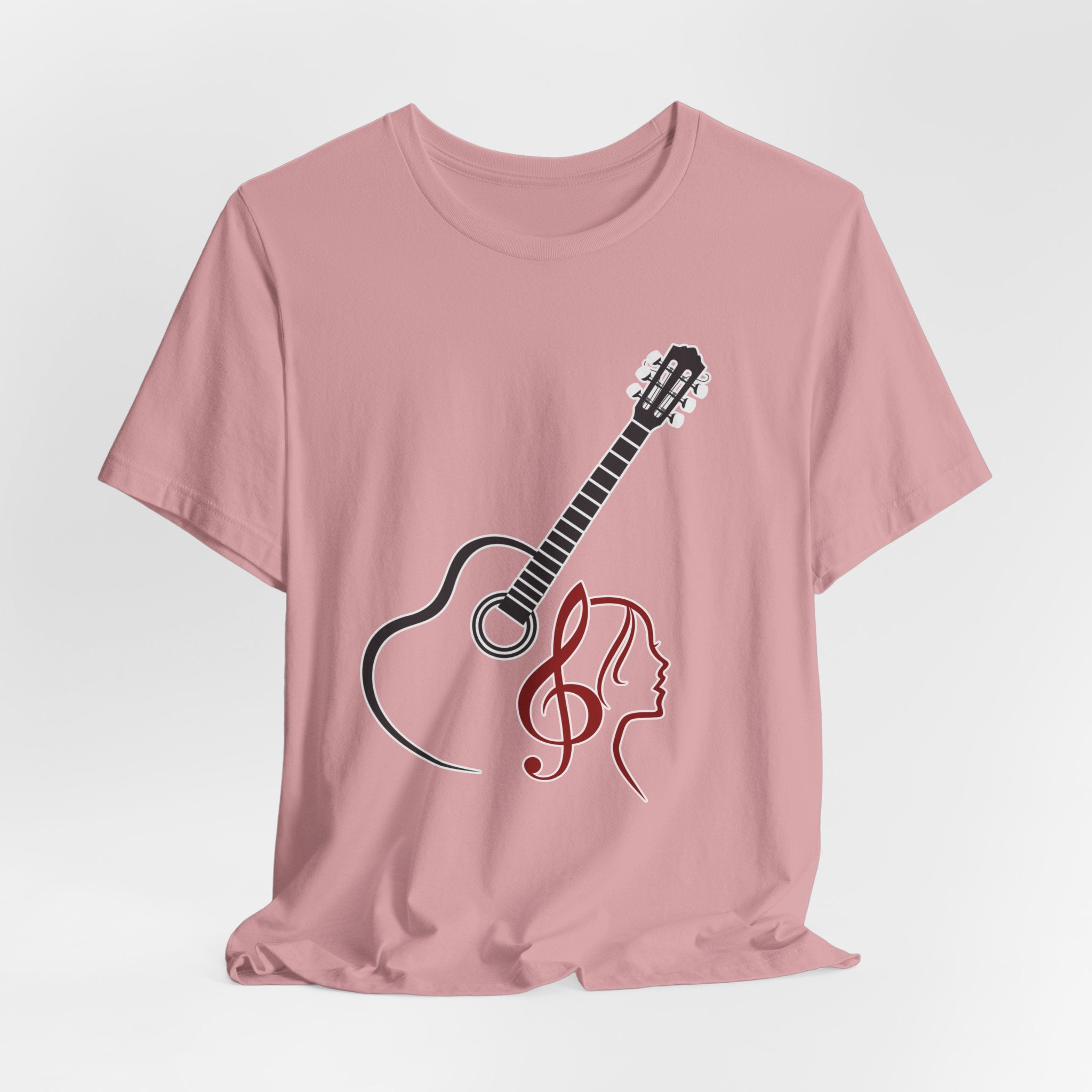 Music Minded Acoustic Guitar T-Shirt – Music Note Lover Unisex Tee