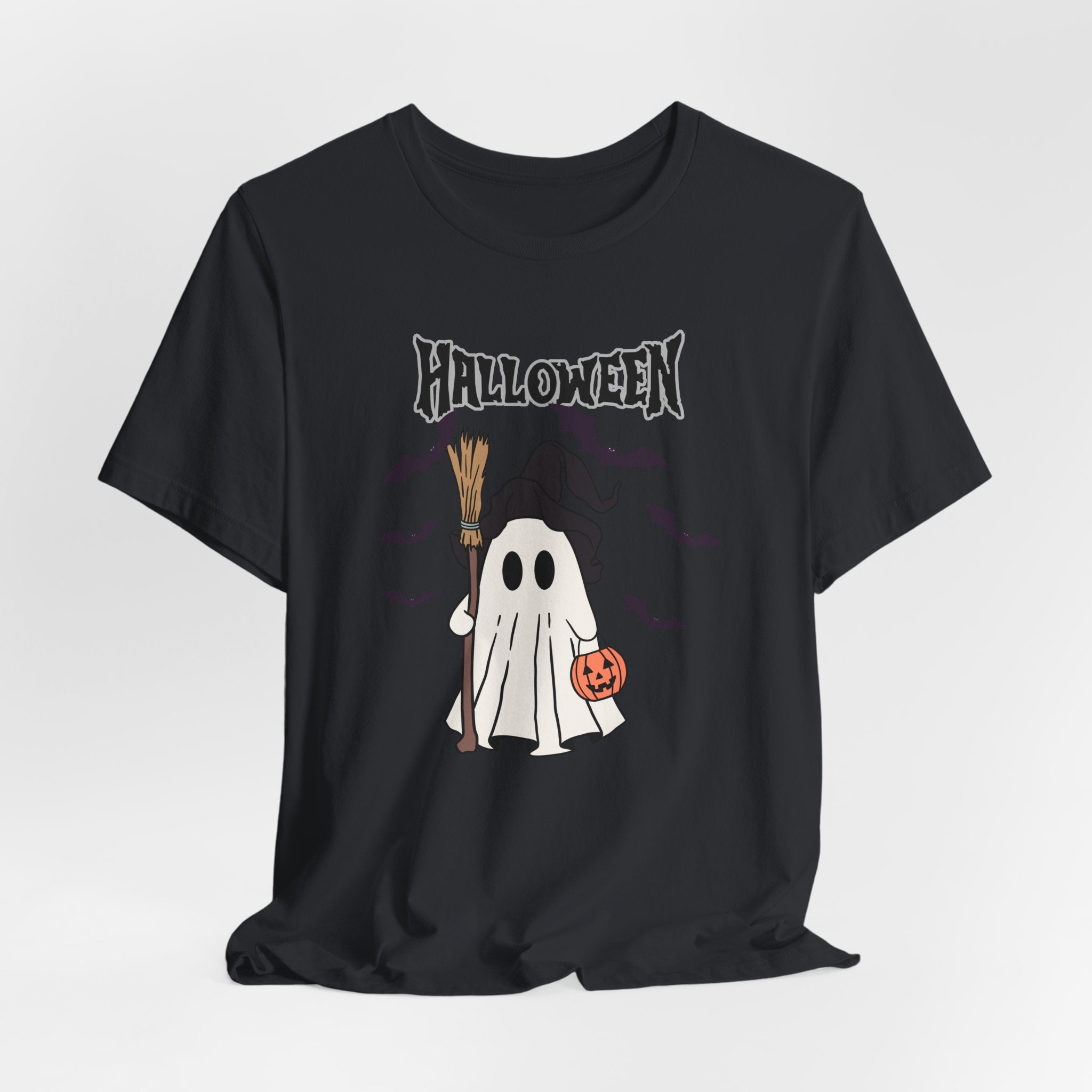 Sweeper Ghost & Bats Halloween Pumpkin Unisex T-Shirt