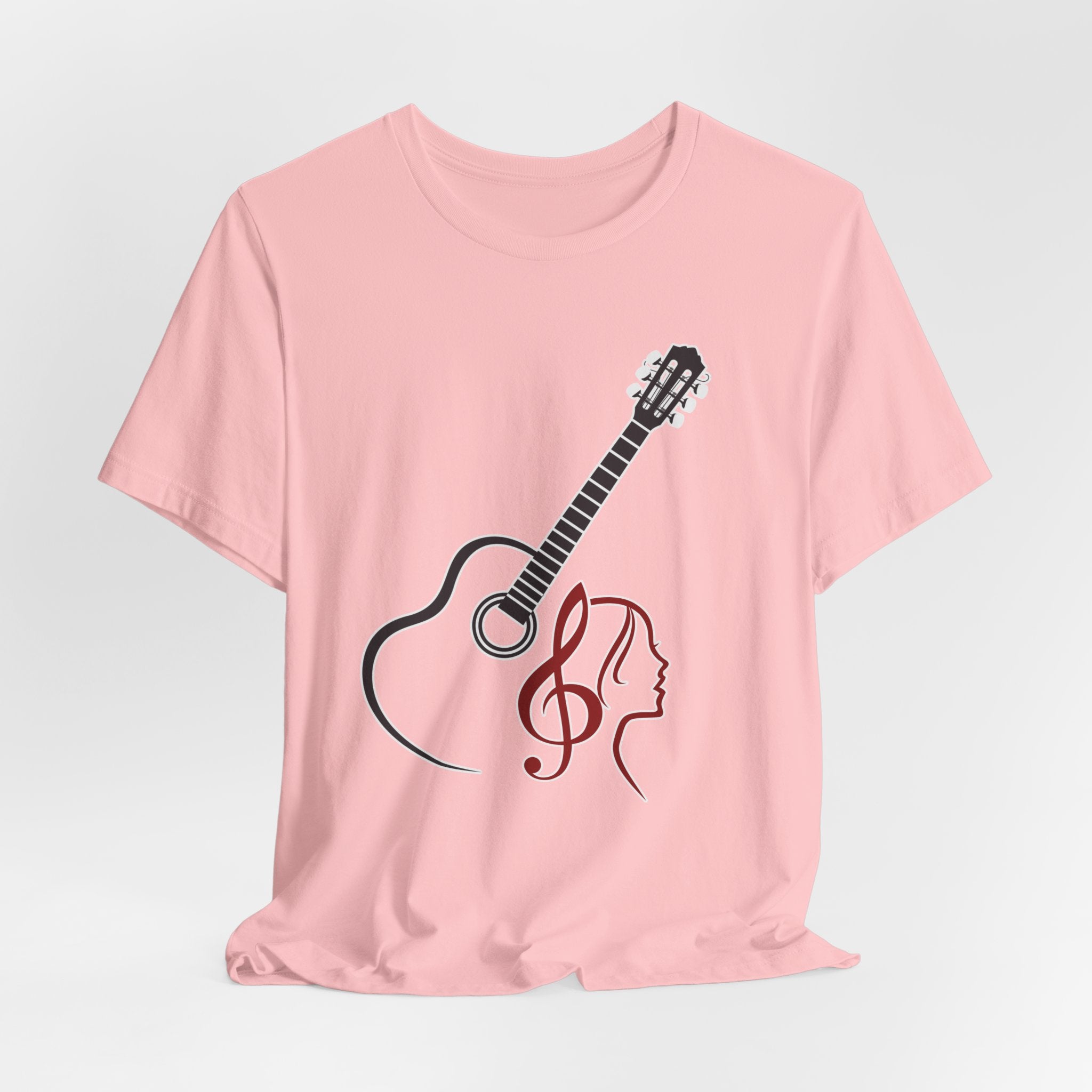 Music Minded Acoustic Guitar T-Shirt – Music Note Lover Unisex Tee