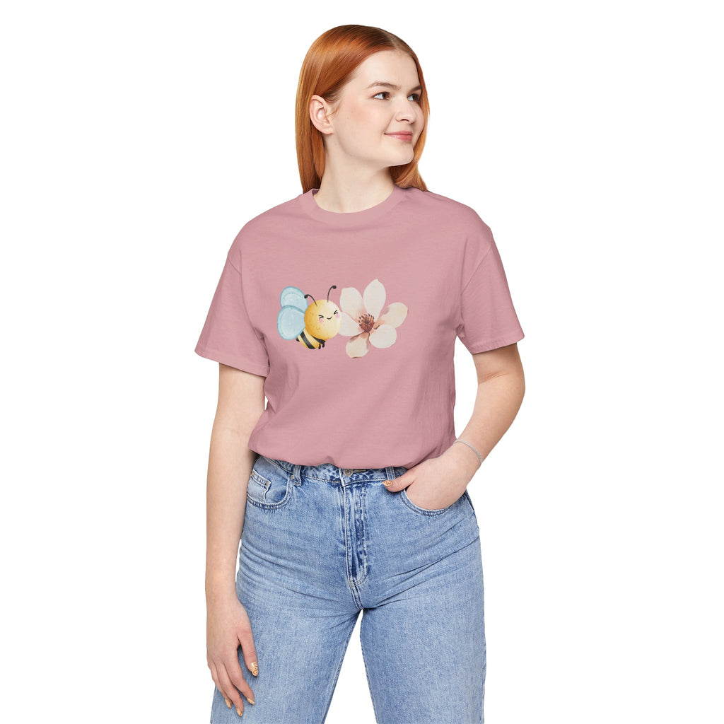 Cute Vintage Bee and Flower T-shirt