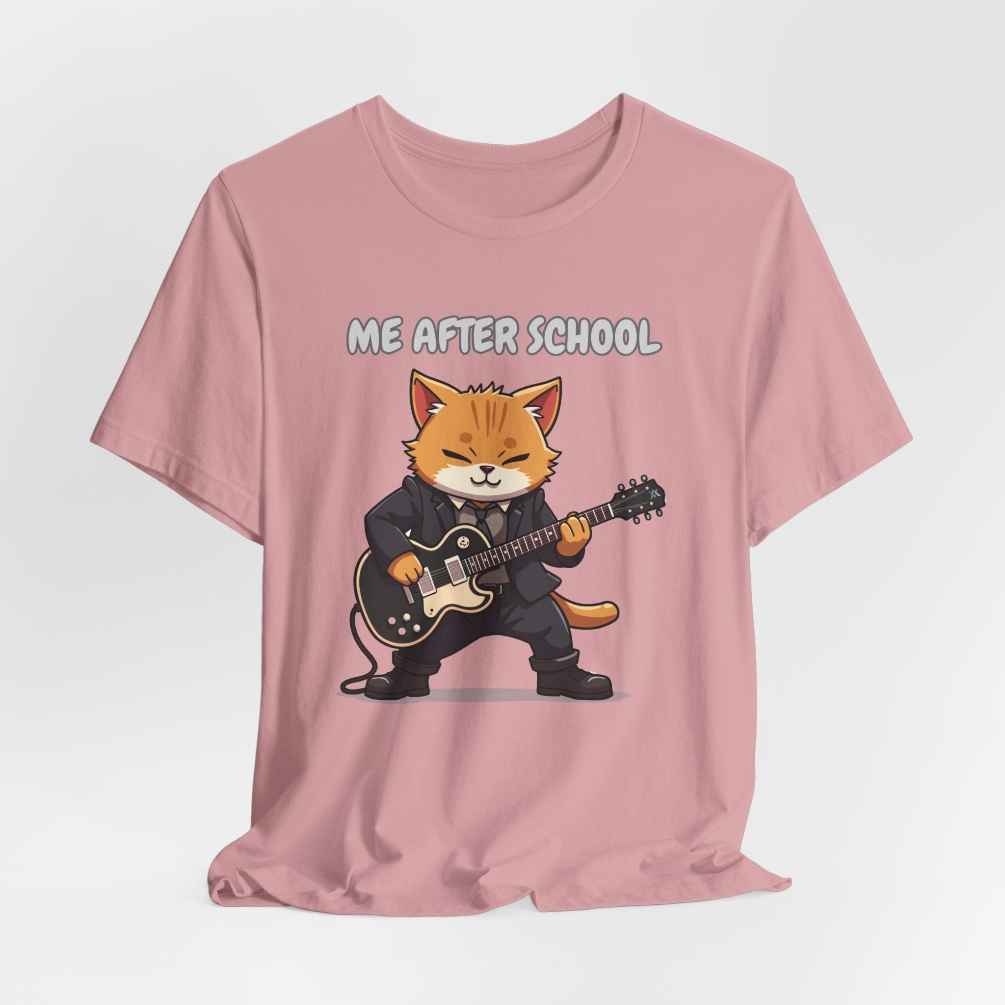 Me After School – Cat Playing Guitar Funny Graphic Unisex T-Shirt
