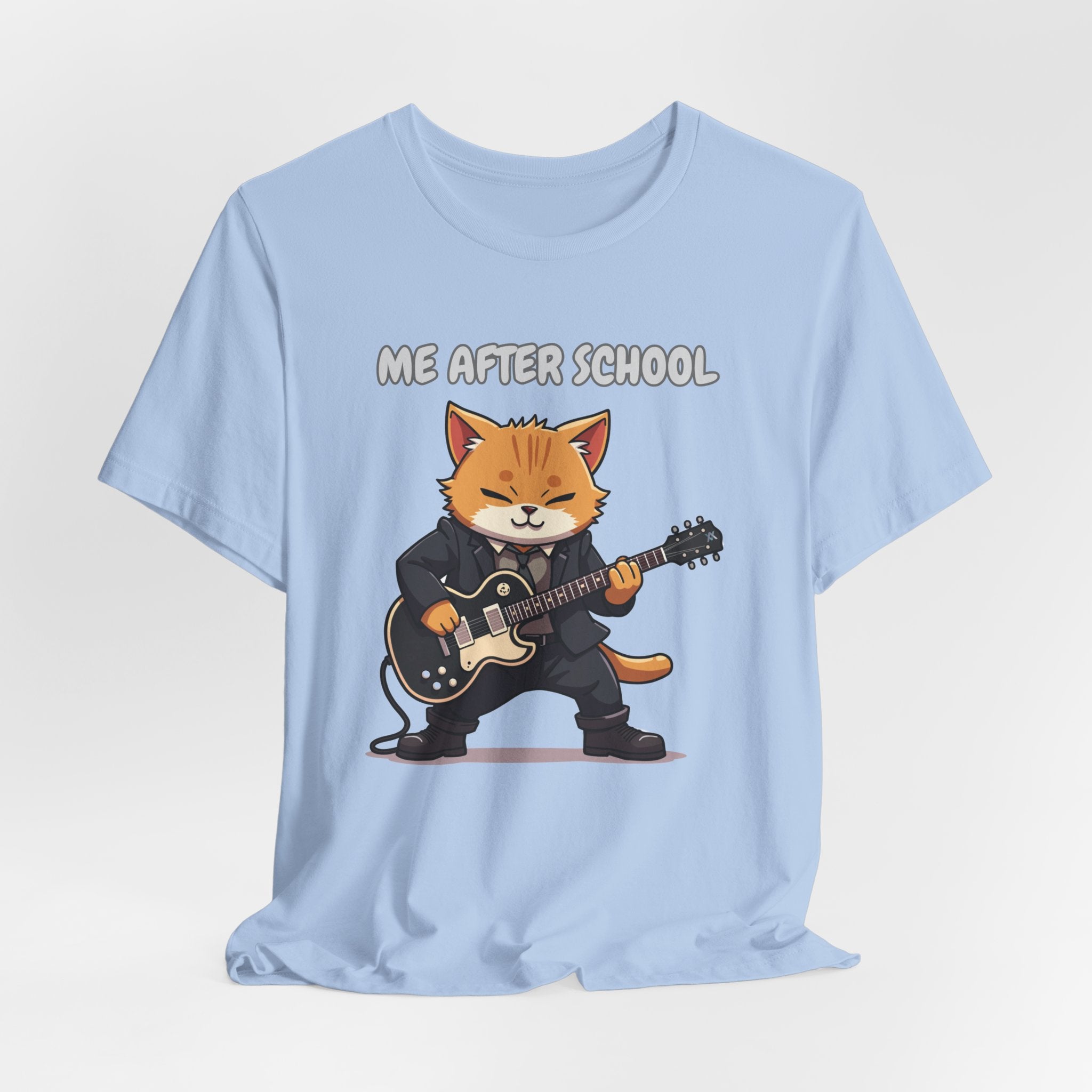 Me After School – Cat Playing Guitar Funny Graphic Unisex T-Shirt