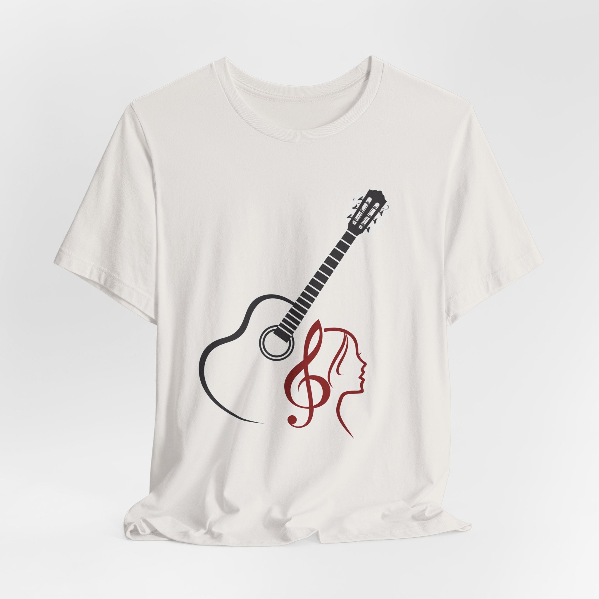Music Minded Acoustic Guitar T-Shirt – Music Note Lover Unisex Tee