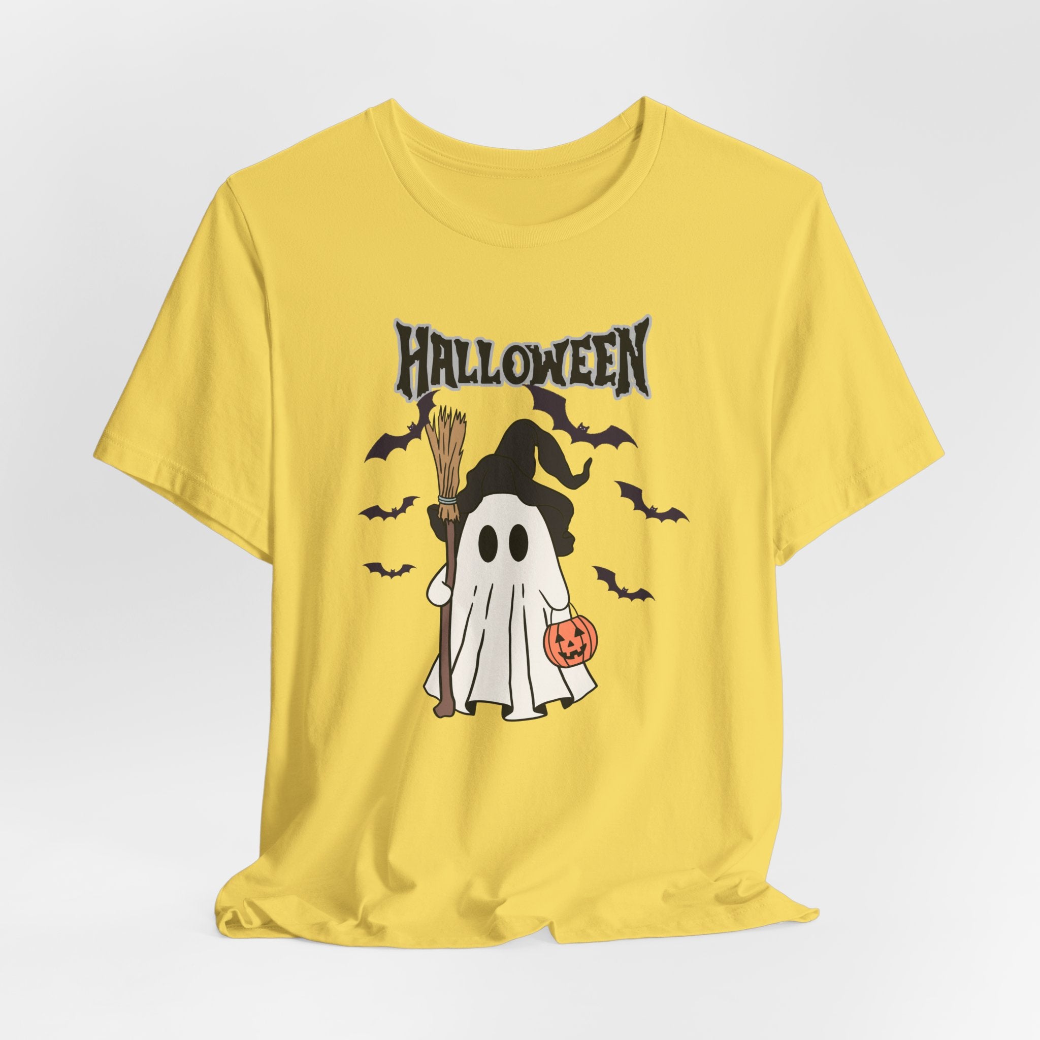 Sweeper Ghost & Bats Halloween Pumpkin Unisex T-Shirt