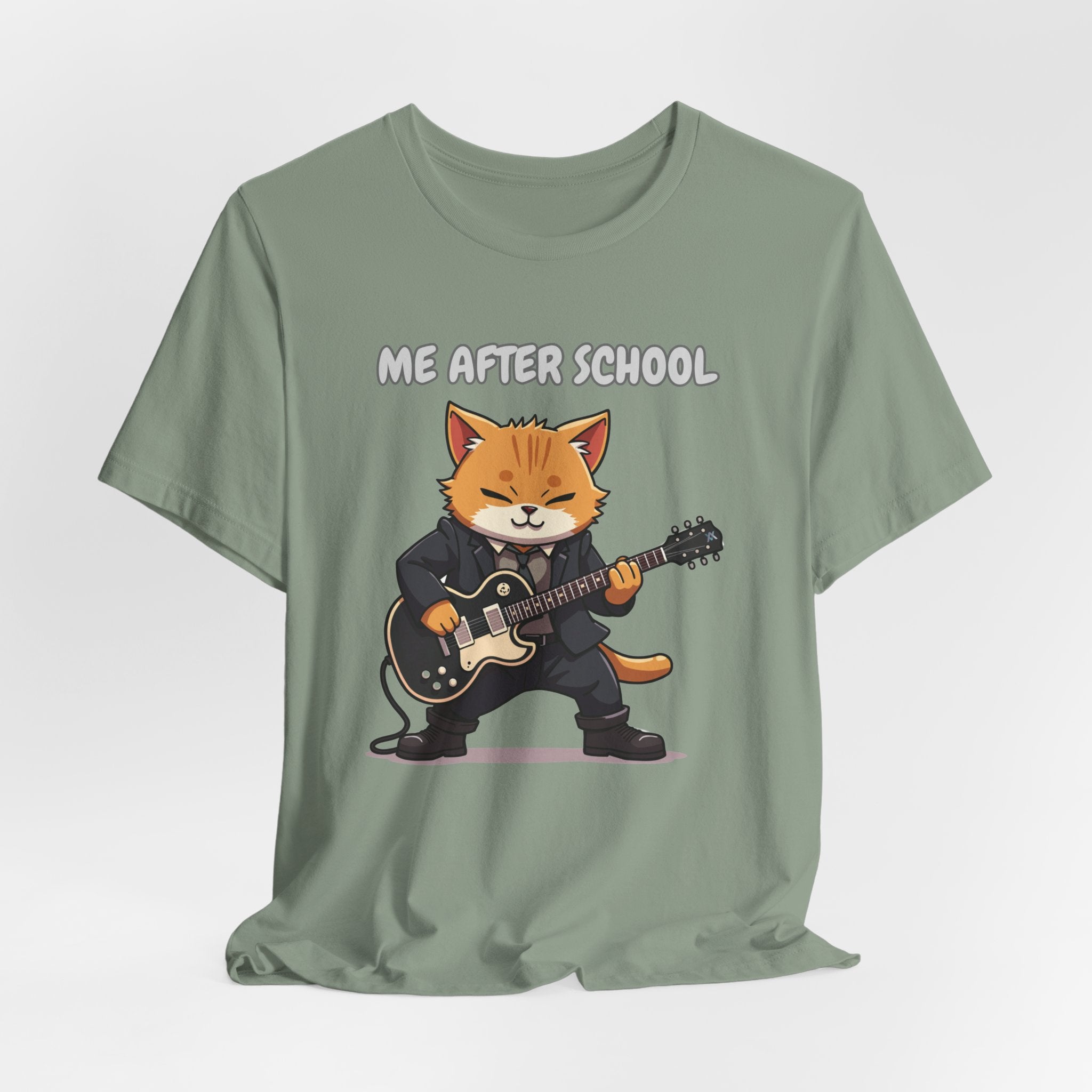 Me After School – Cat Playing Guitar Funny Graphic Unisex T-Shirt
