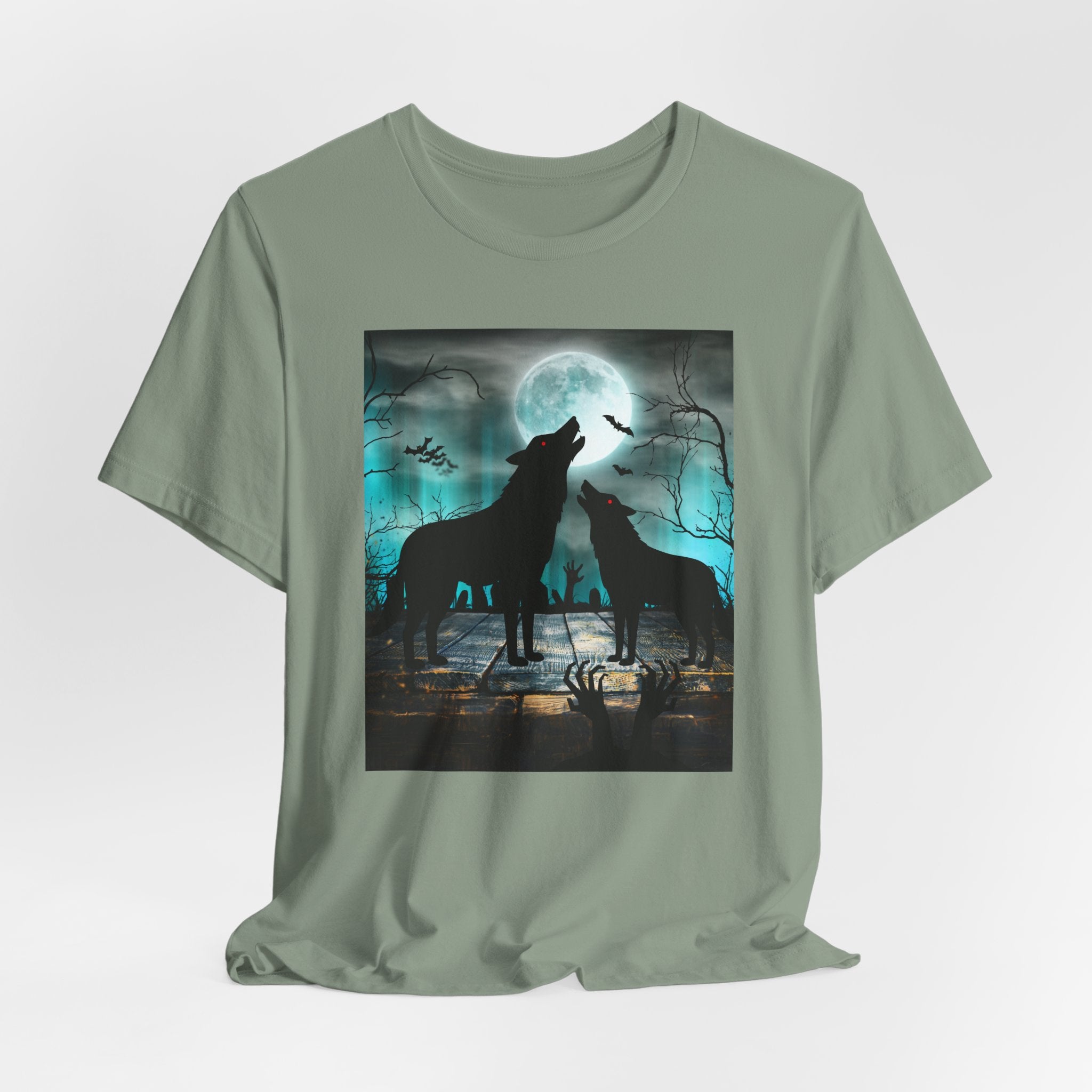 Creepy Full Moon Fox T-Shirt – Spooky Animal Art Unisex Shirt