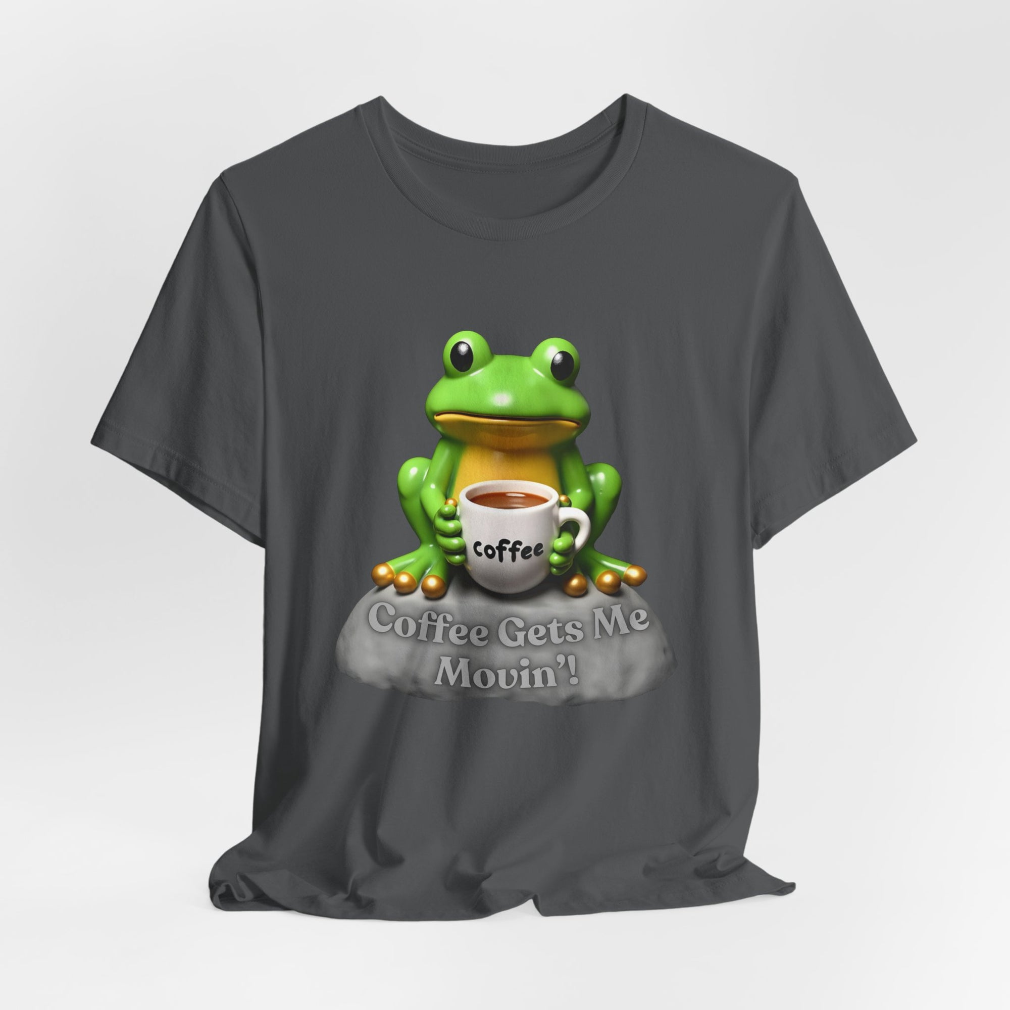 Cute Coffee Frog T-Shirt – Funny Frogcore Aesthetic Tee for Coffee Lovers, Cozy Cartoon Frog Shirt, Gift for Caffeine Addicts