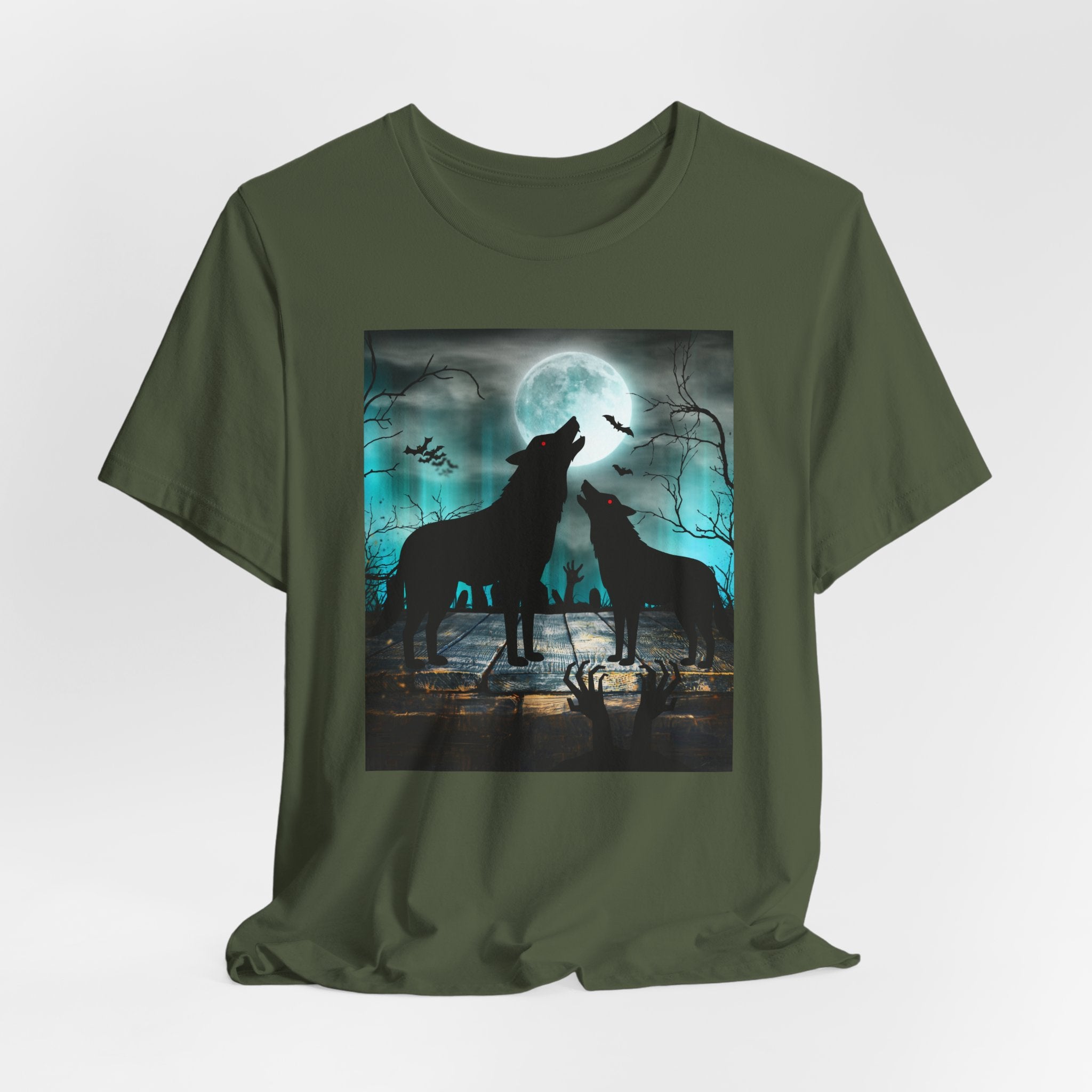 Creepy Full Moon Fox T-Shirt – Spooky Animal Art Unisex Shirt