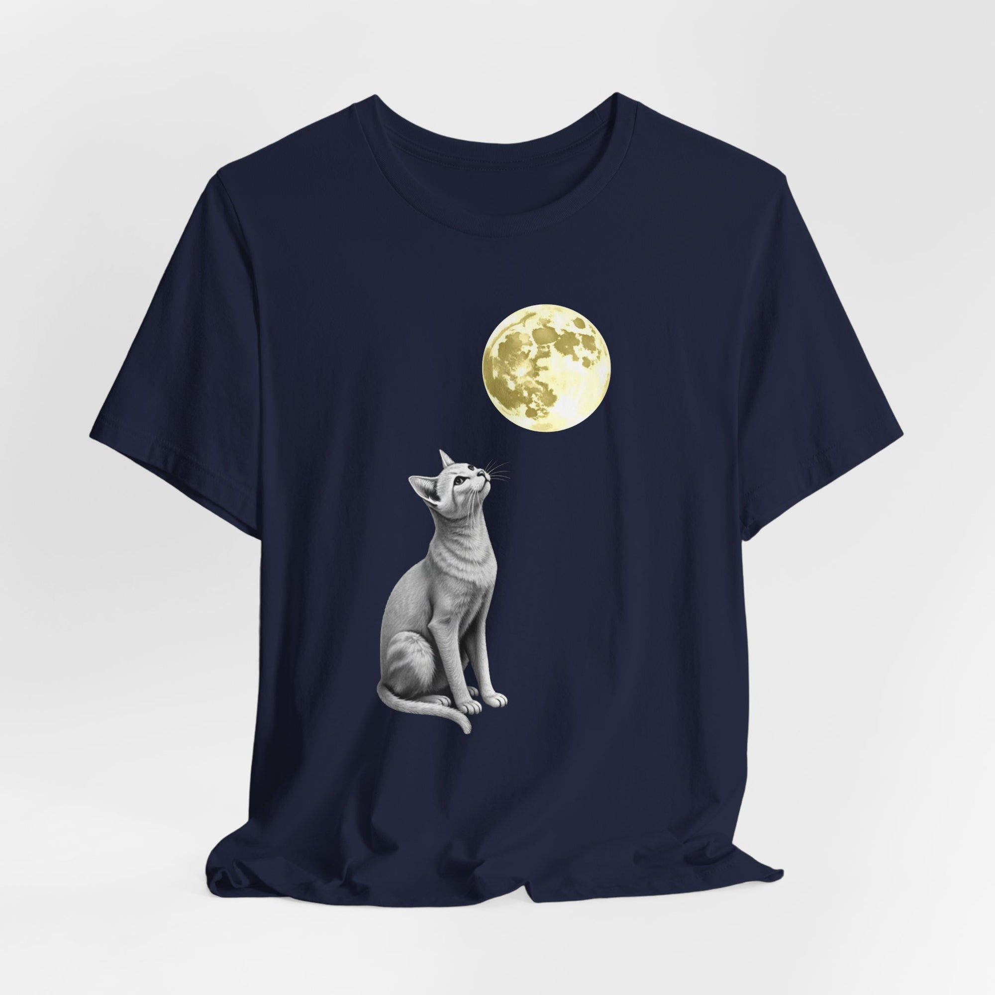 Moonlight Whiskers - Cat Watching The Moon T-shirt for Men and Women, Pet Lover Shirt