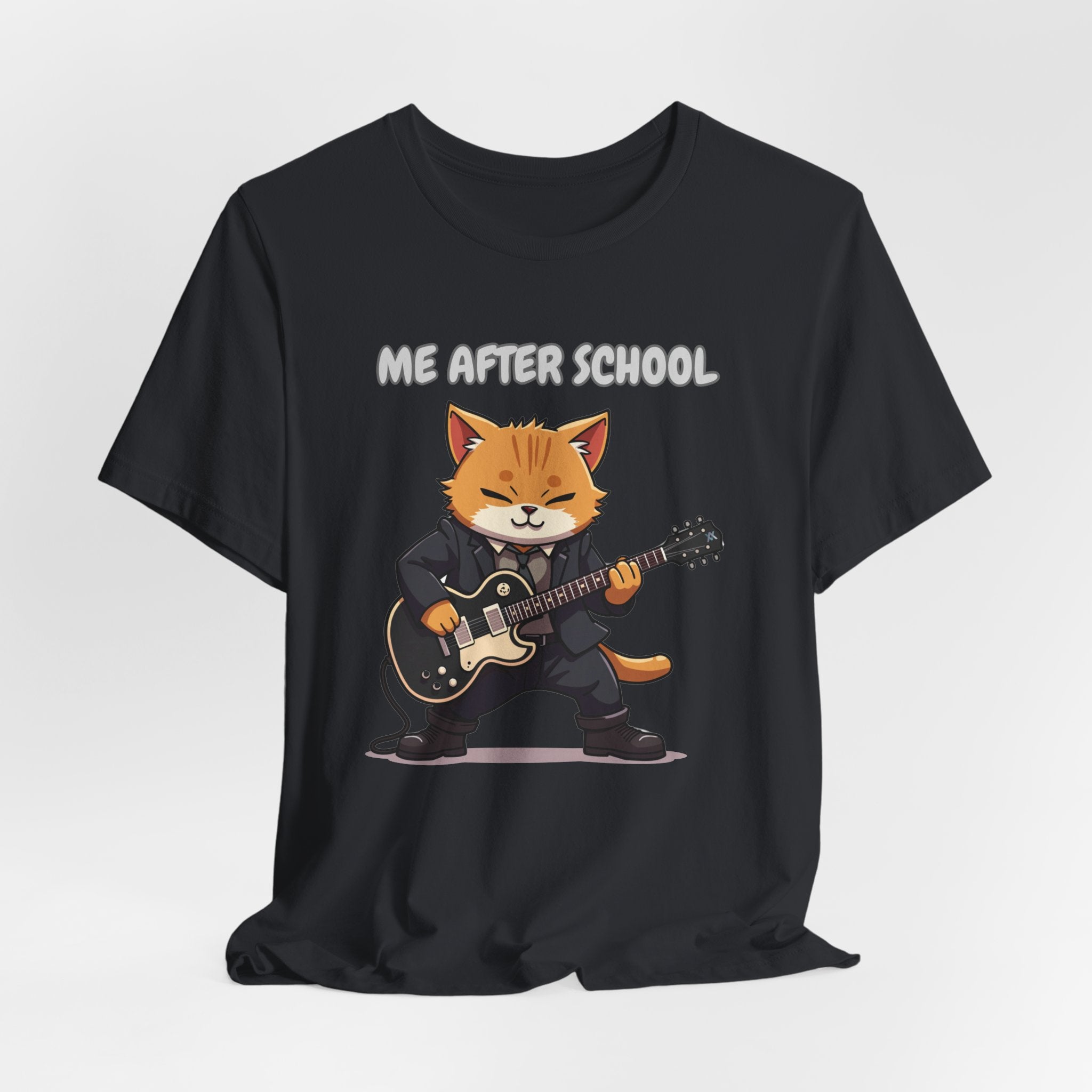 Me After School – Cat Playing Guitar Funny Graphic Unisex T-Shirt