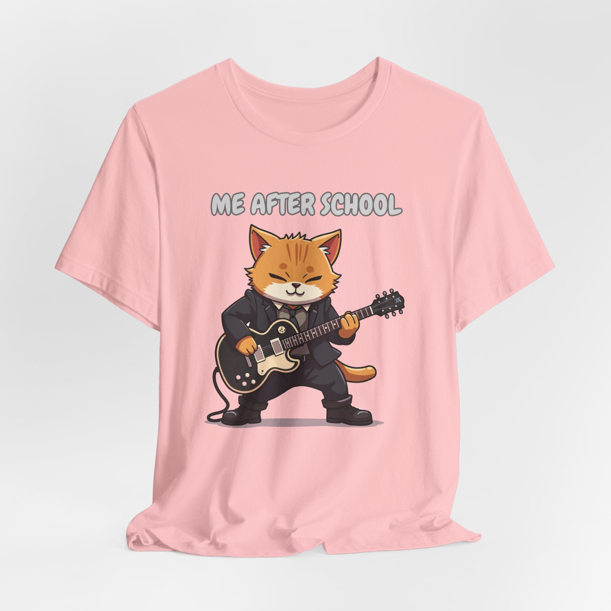 Me After School – Cat Playing Guitar Funny Graphic Unisex T-Shirt