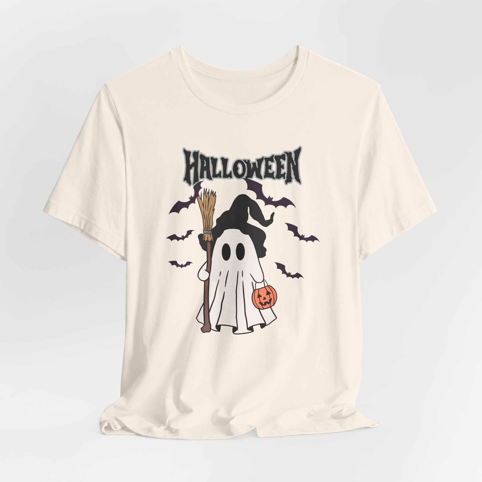 Sweeper Ghost & Bats Halloween Pumpkin Unisex T-Shirt