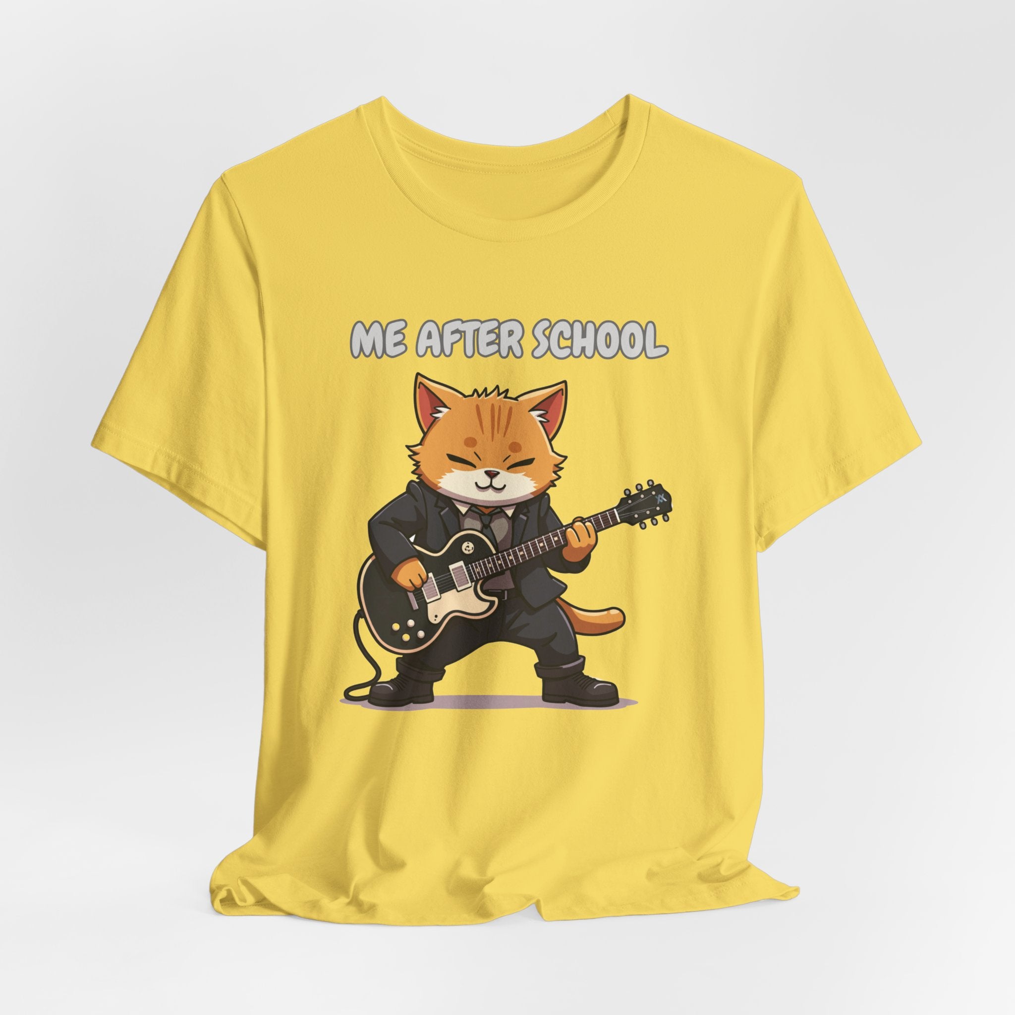 Me After School – Cat Playing Guitar Funny Graphic Unisex T-Shirt