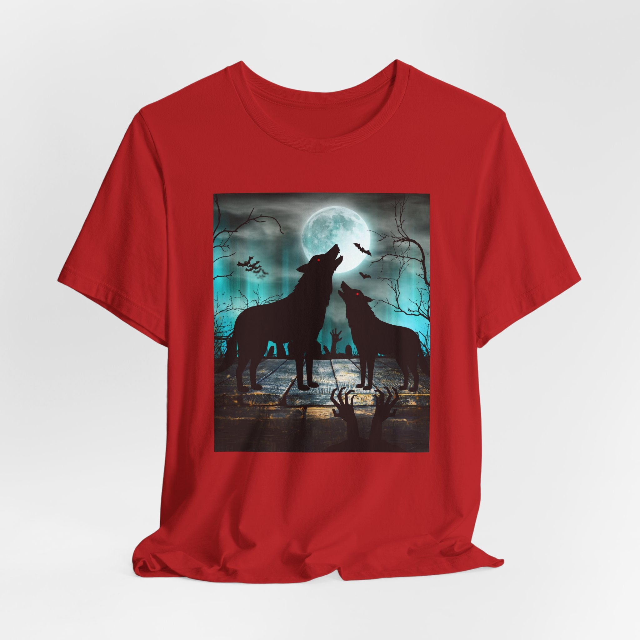 Creepy Full Moon Fox T-Shirt – Spooky Animal Art Unisex Shirt