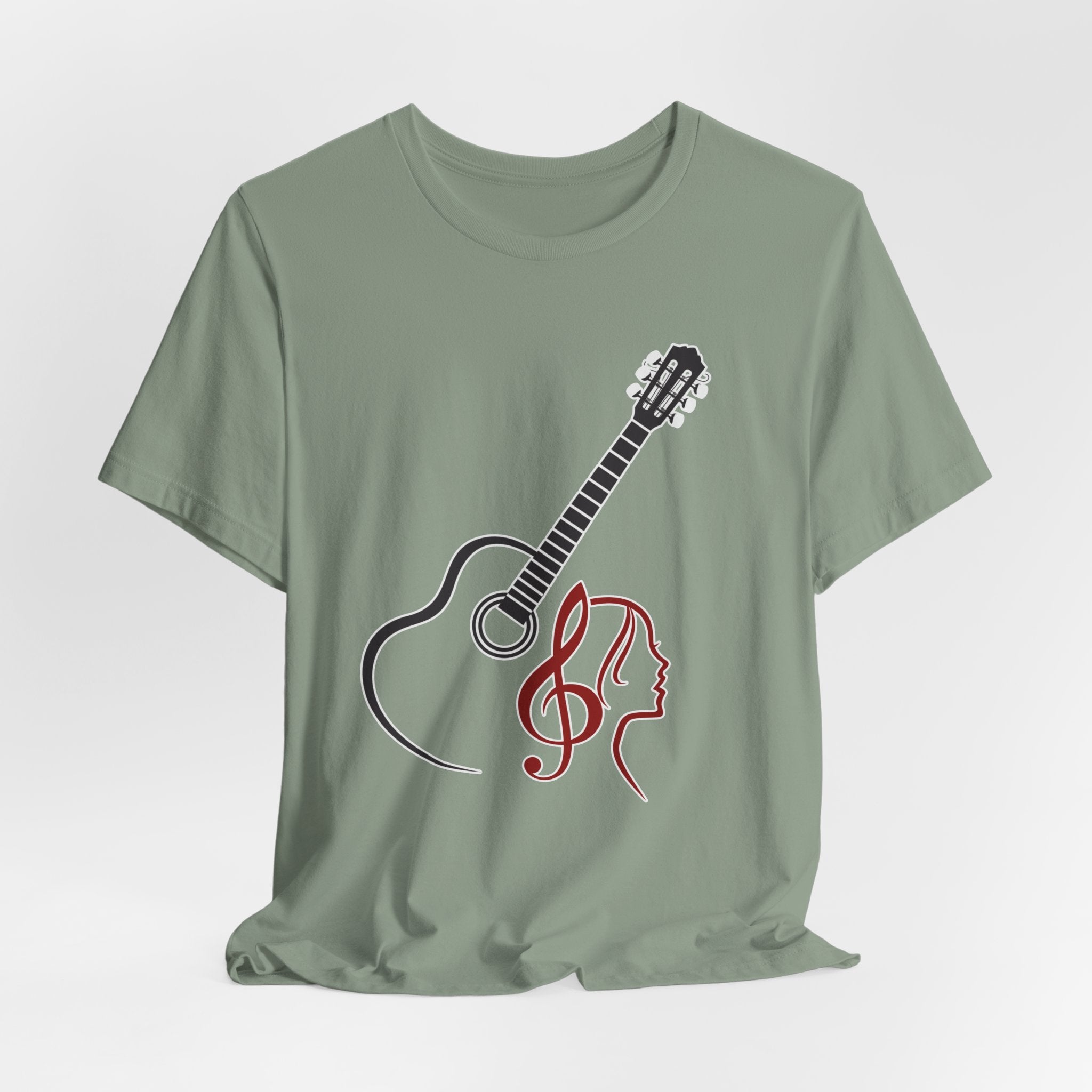 Music Minded Acoustic Guitar T-Shirt – Music Note Lover Unisex Tee