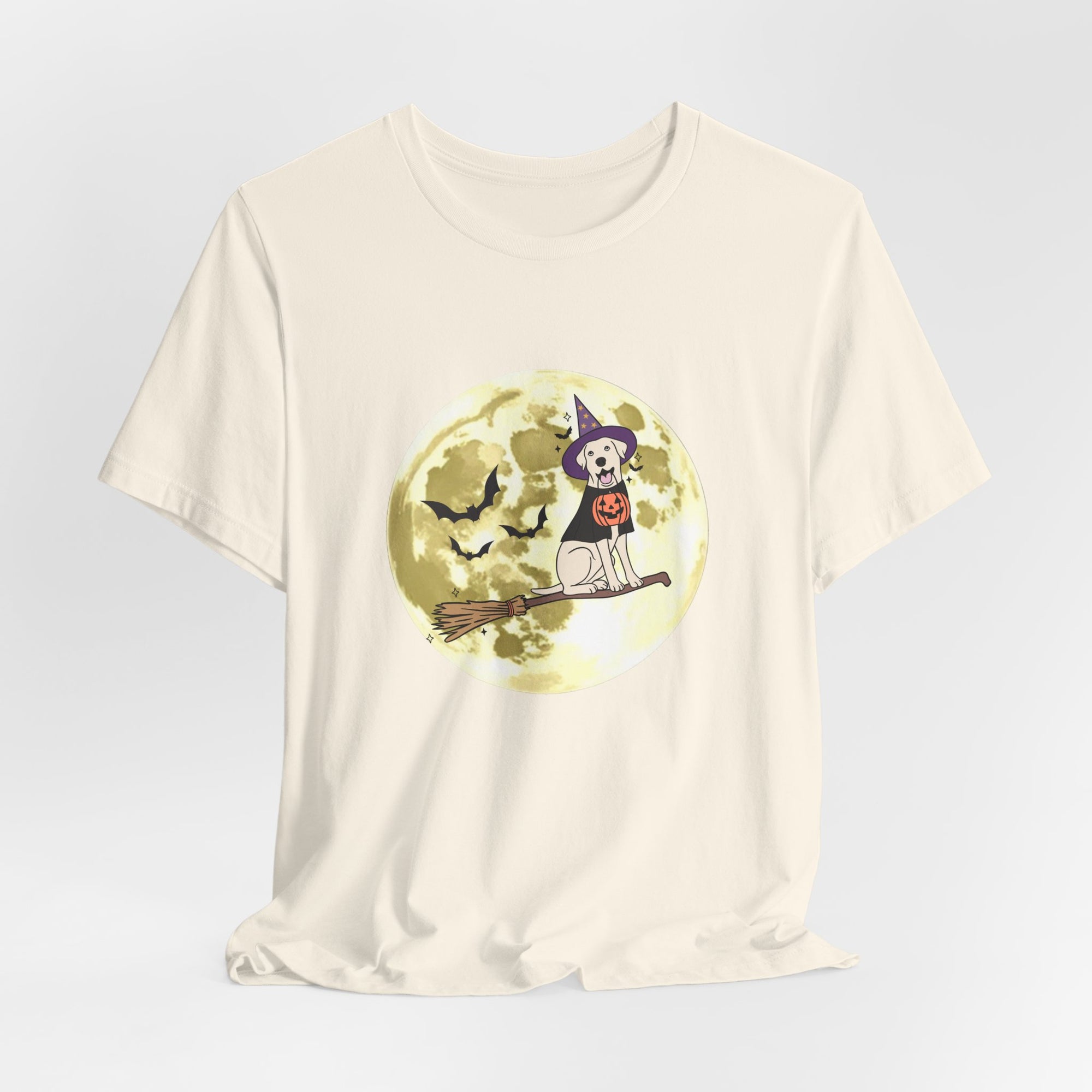 Dog In A Flying Broom T-shirt for Men and Women