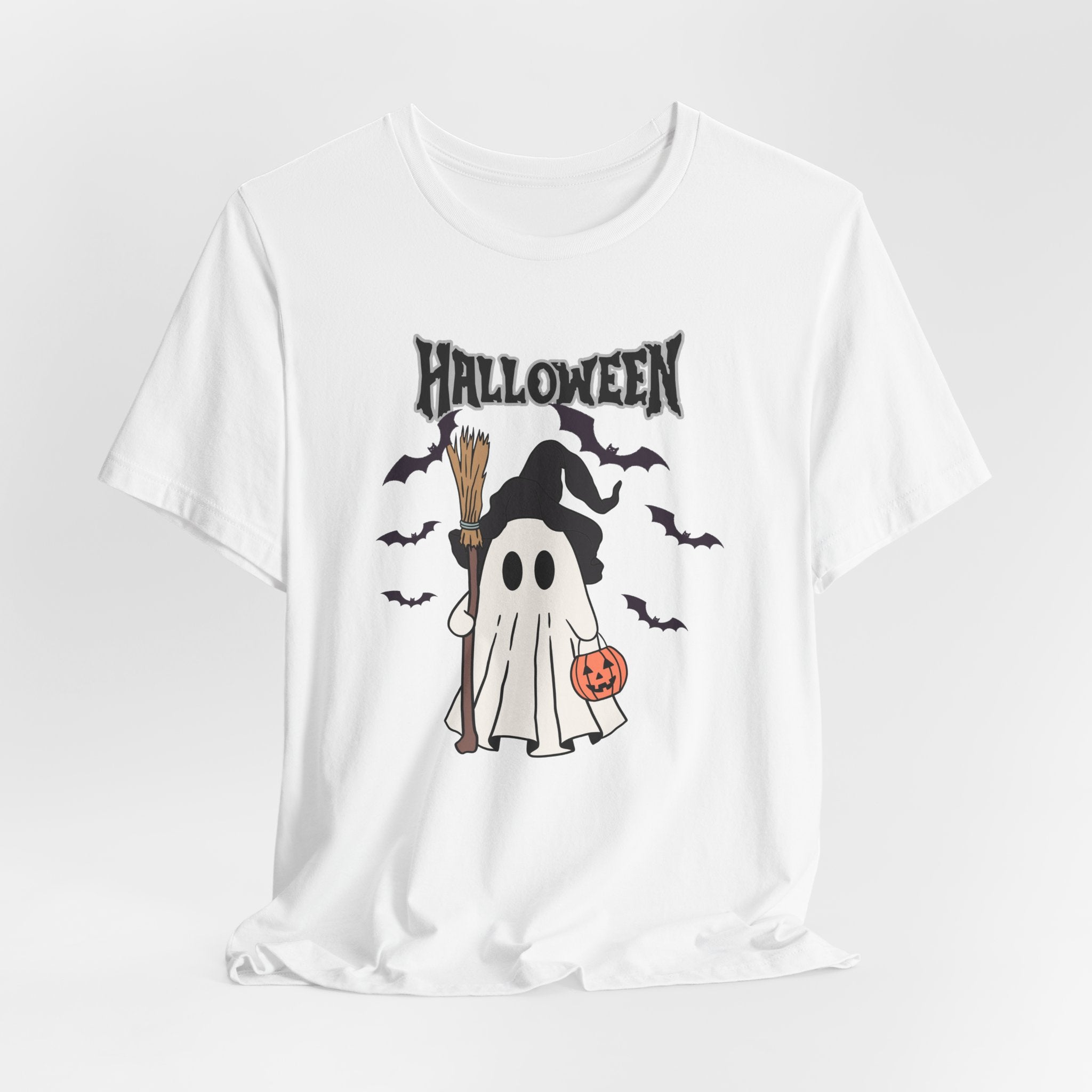 Sweeper Ghost & Bats Halloween Pumpkin Unisex T-Shirt