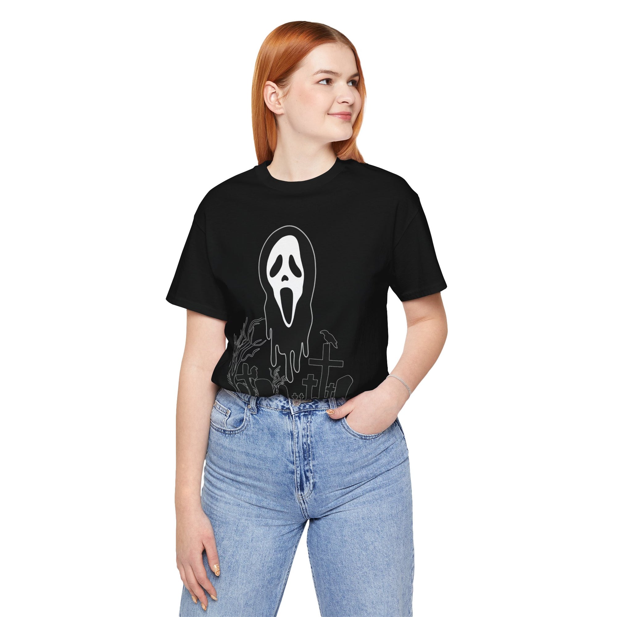 Ghost and Cemetery Halloween T-shirt for Men and Women