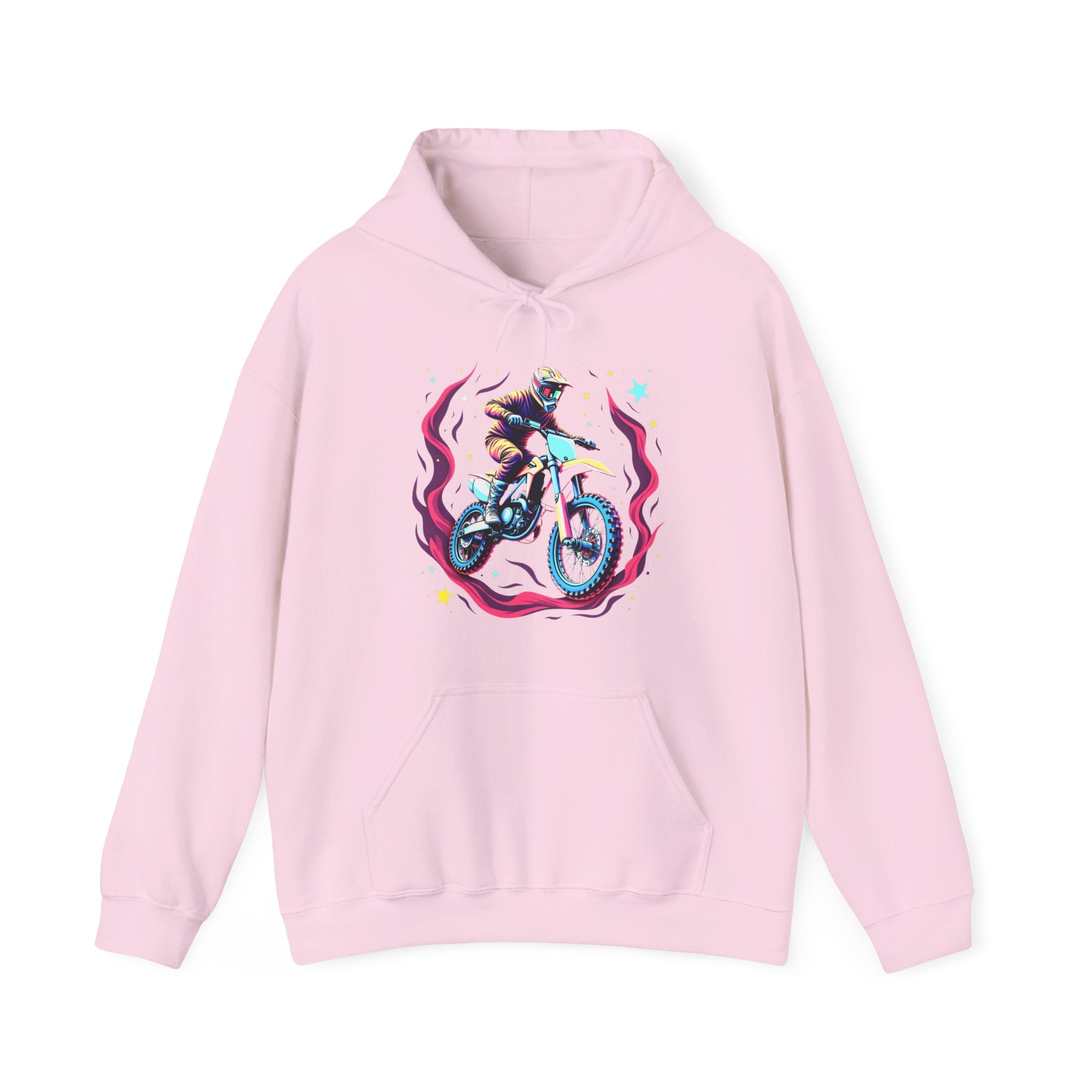 Cosmic Dirt Bike Galaxy Motocross Rider Graphic Hoodie