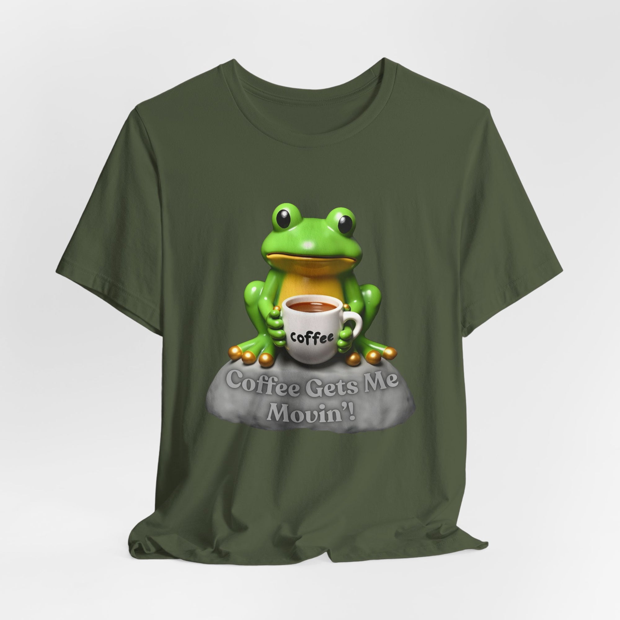 Cute Coffee Frog T-Shirt – Funny Frogcore Aesthetic Tee for Coffee Lovers, Cozy Cartoon Frog Shirt, Gift for Caffeine Addicts