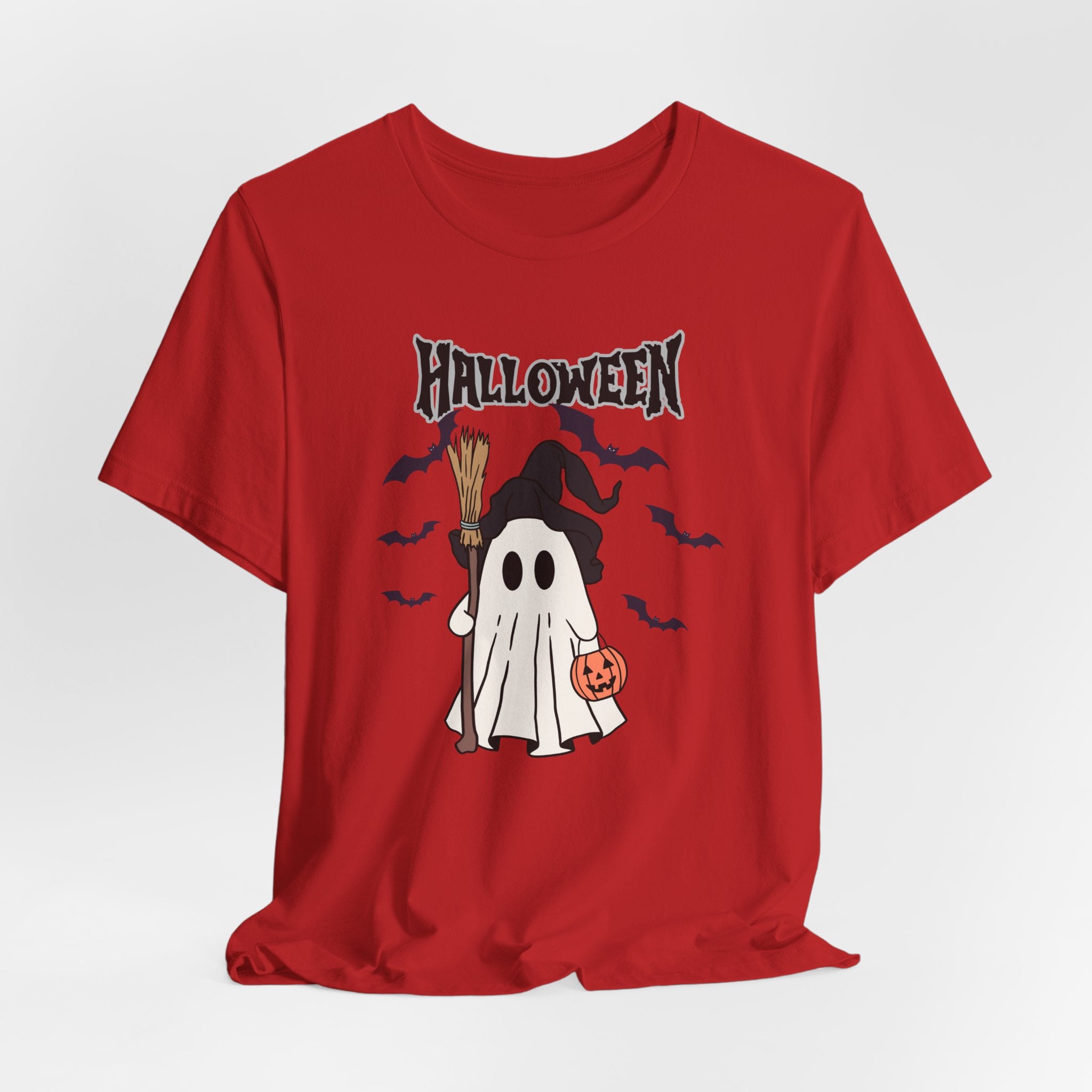 Sweeper Ghost & Bats Halloween Pumpkin Unisex T-Shirt
