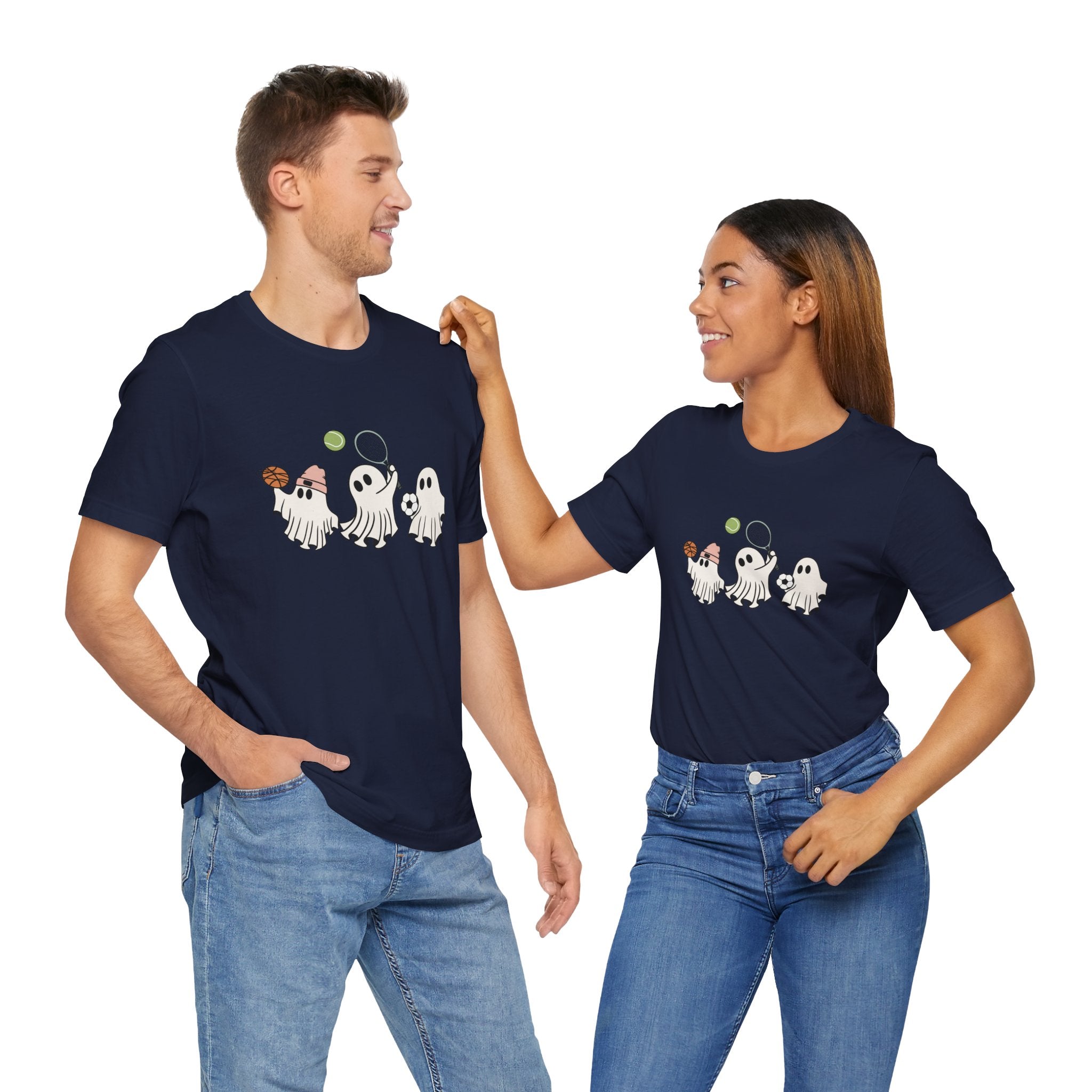 Sports Lover Ghost Shirt – Funny Halloween Athlete Ghost Graphic Unisex Tee
