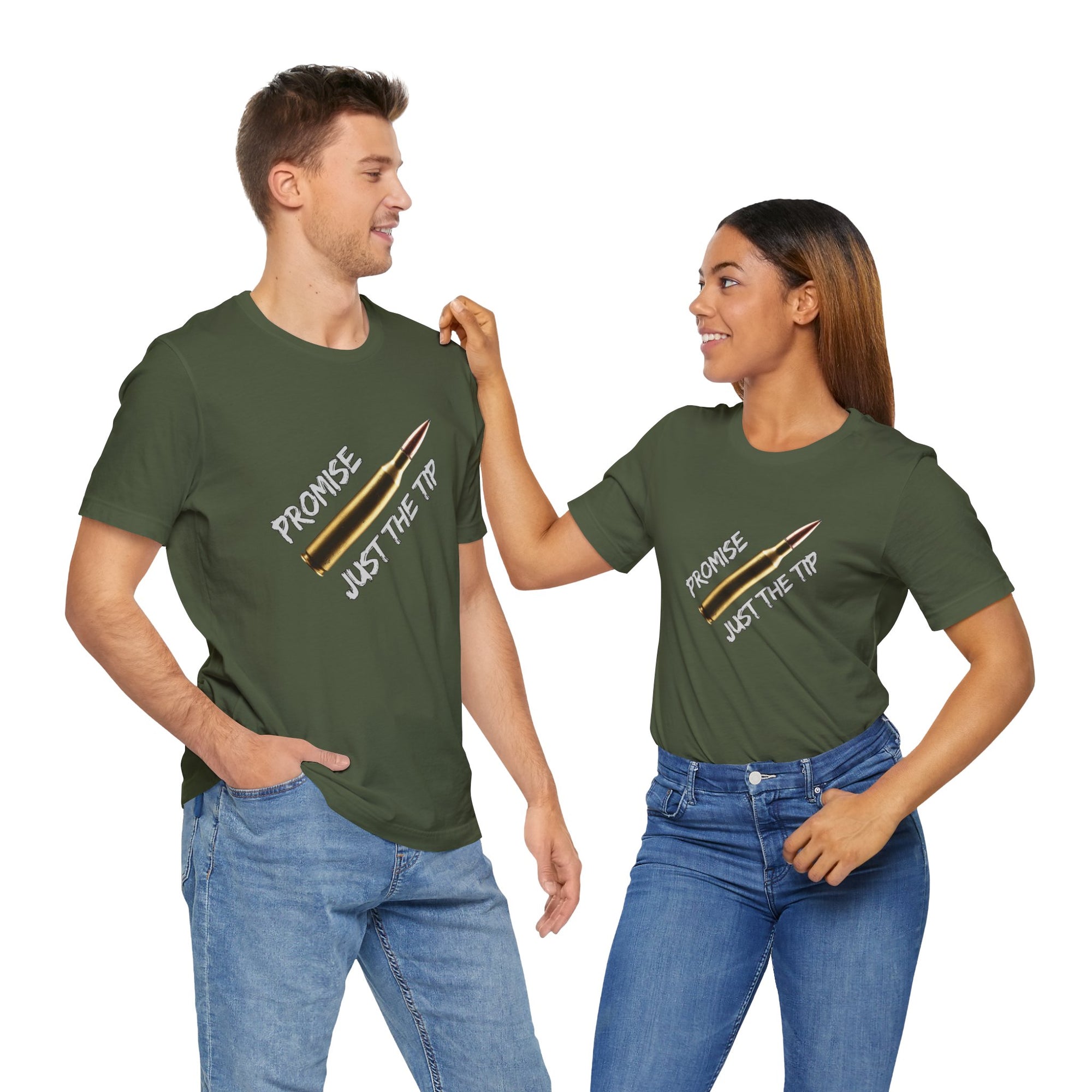Bullet Promise Just The Tip Funny T-shirt for Men and Women