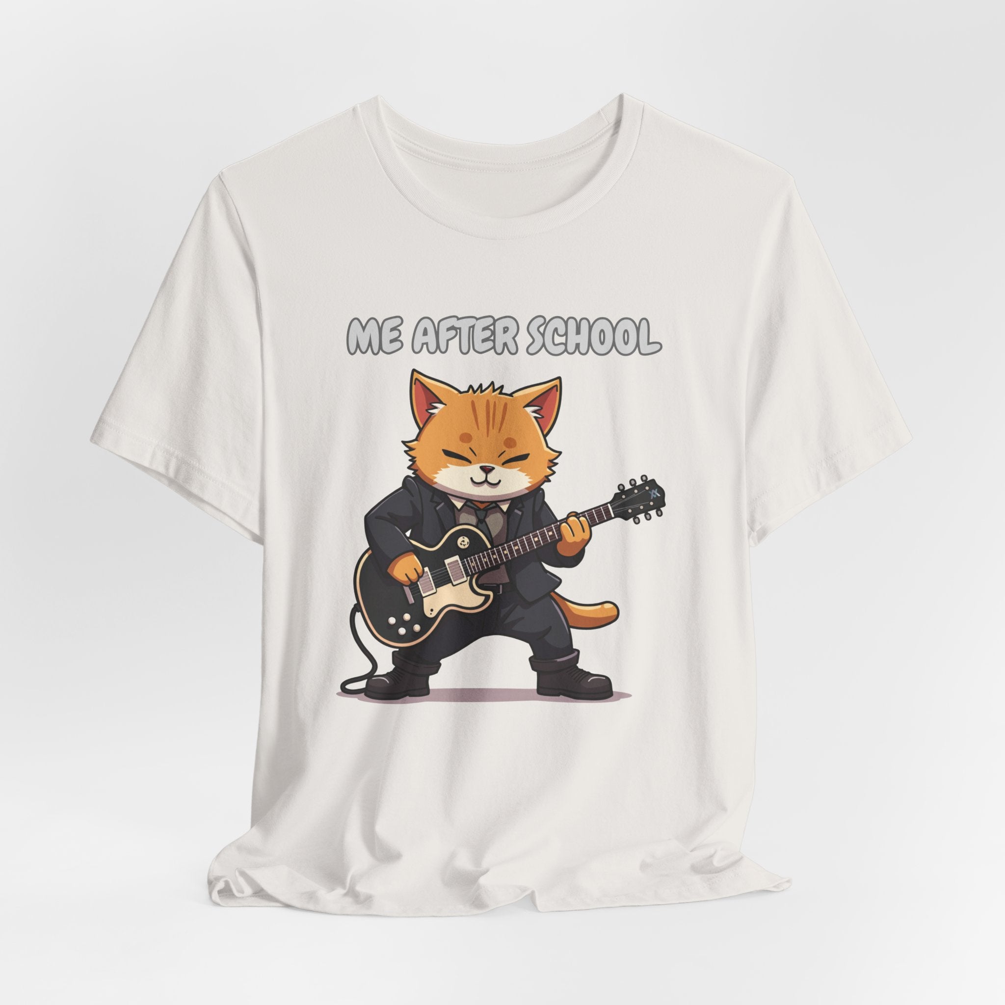 Me After School – Cat Playing Guitar Funny Graphic Unisex T-Shirt