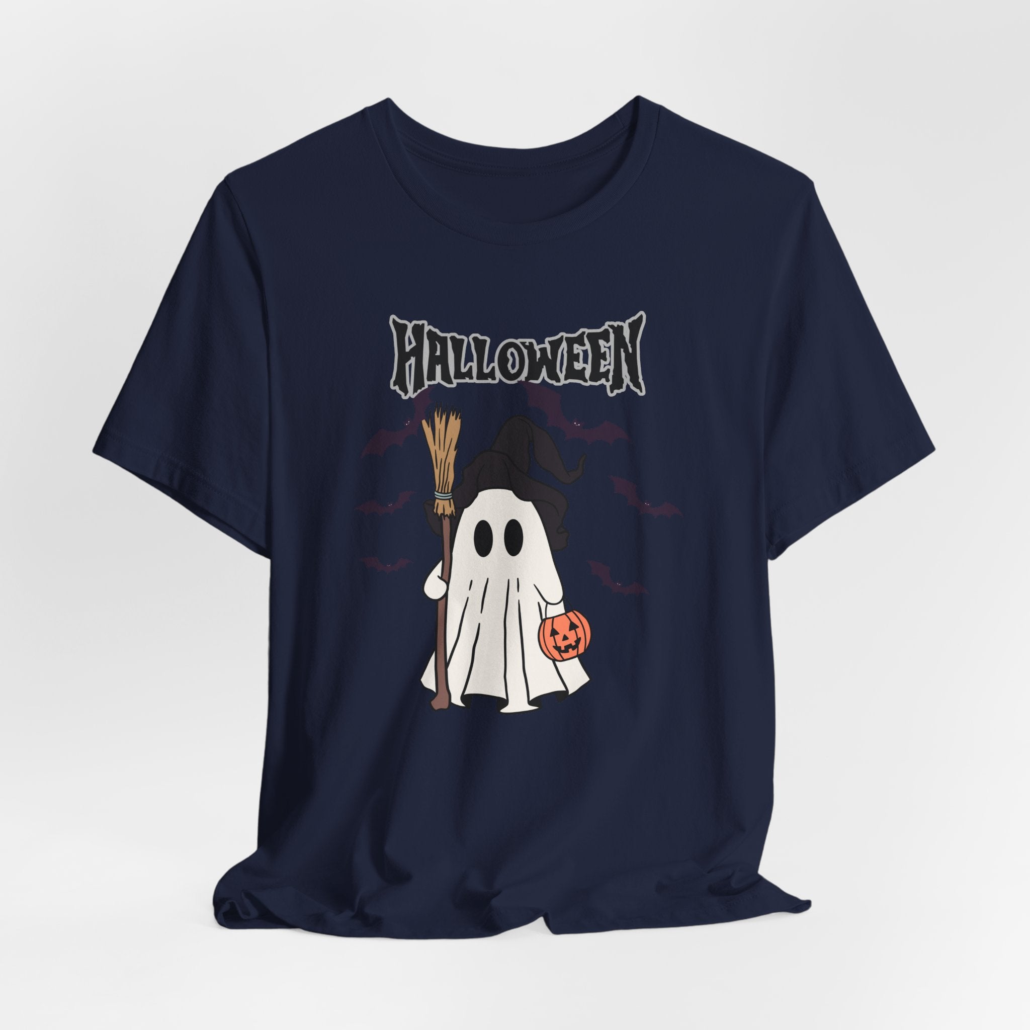 Sweeper Ghost & Bats Halloween Pumpkin Unisex T-Shirt