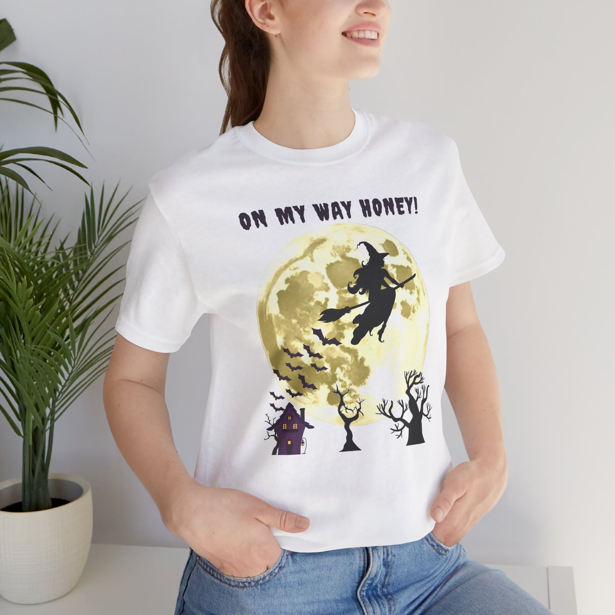 Funny Witch On The Way Honey T-shirt for Men and Women