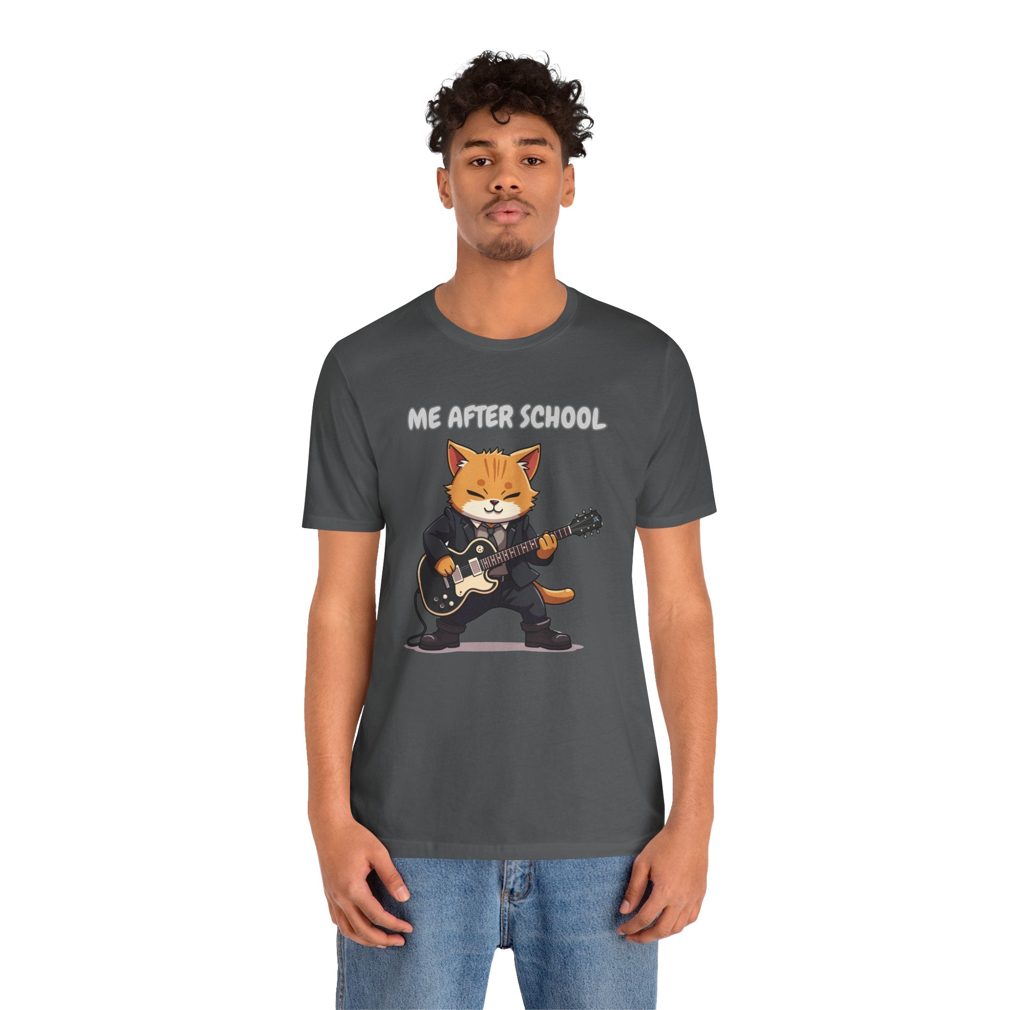 Me After School – Cat Playing Guitar Funny Graphic Unisex T-Shirt