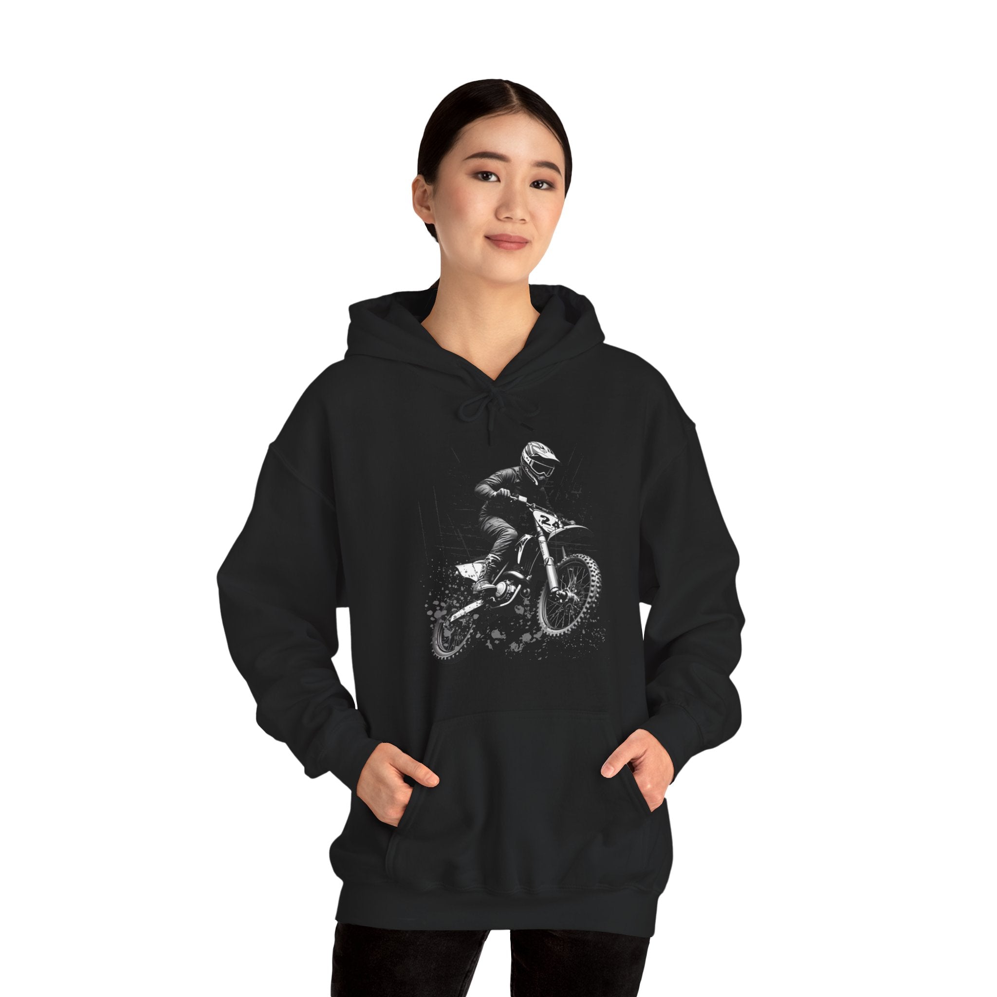 Classic Motocross Rider Dirt Bike Racing Graphic Hoodie