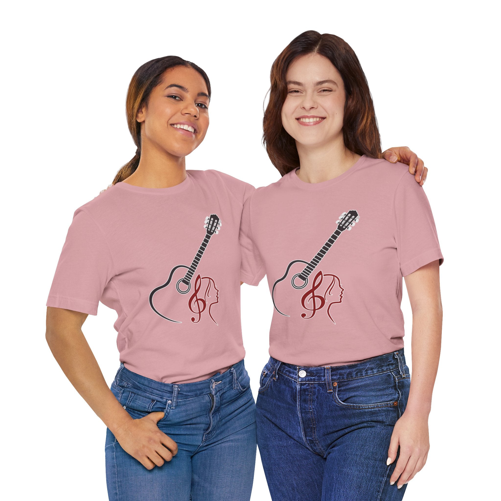 Music Minded Acoustic Guitar T-Shirt – Music Note Lover Unisex Tee
