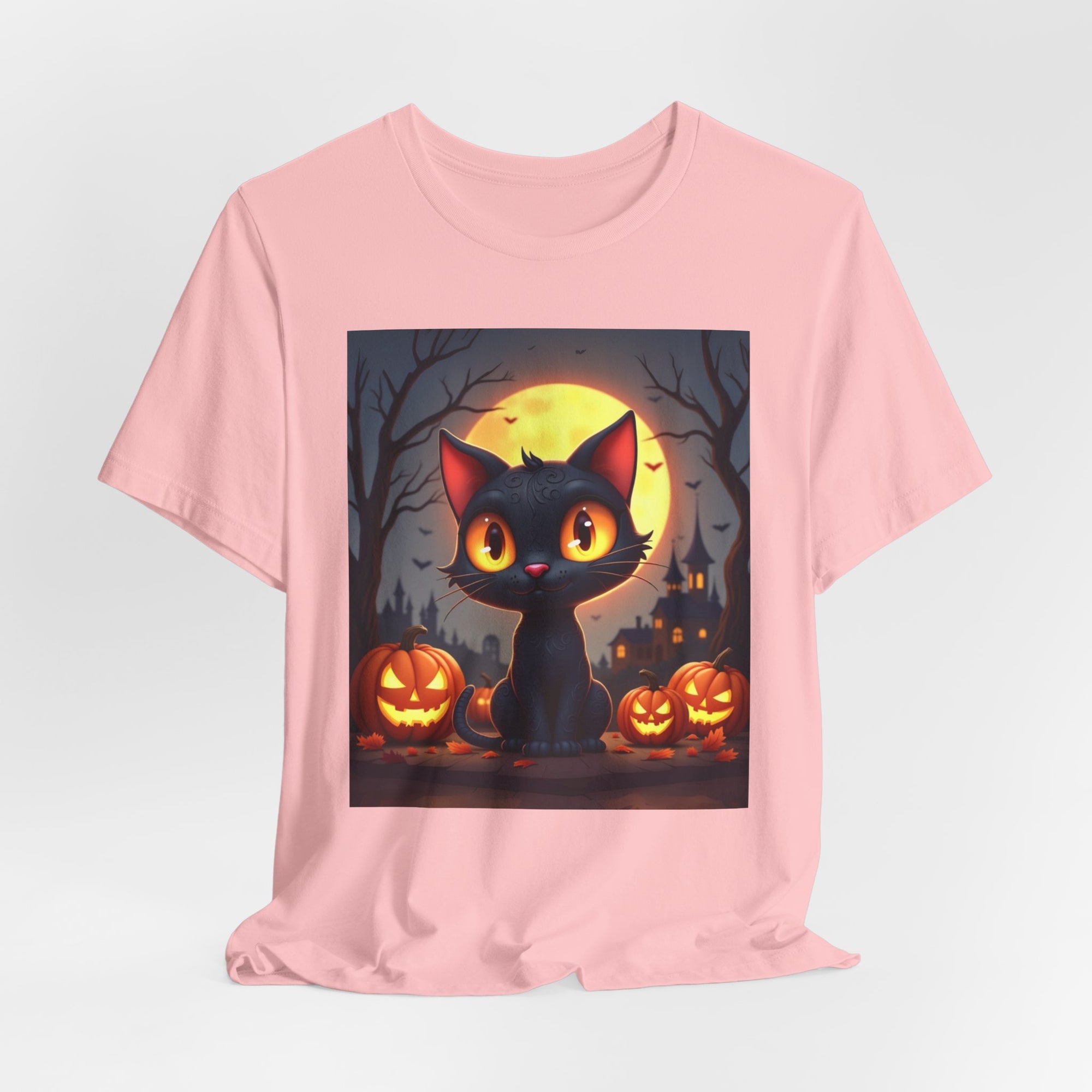 Halloween Cat and Pumpkins T-shirt for Men and Women