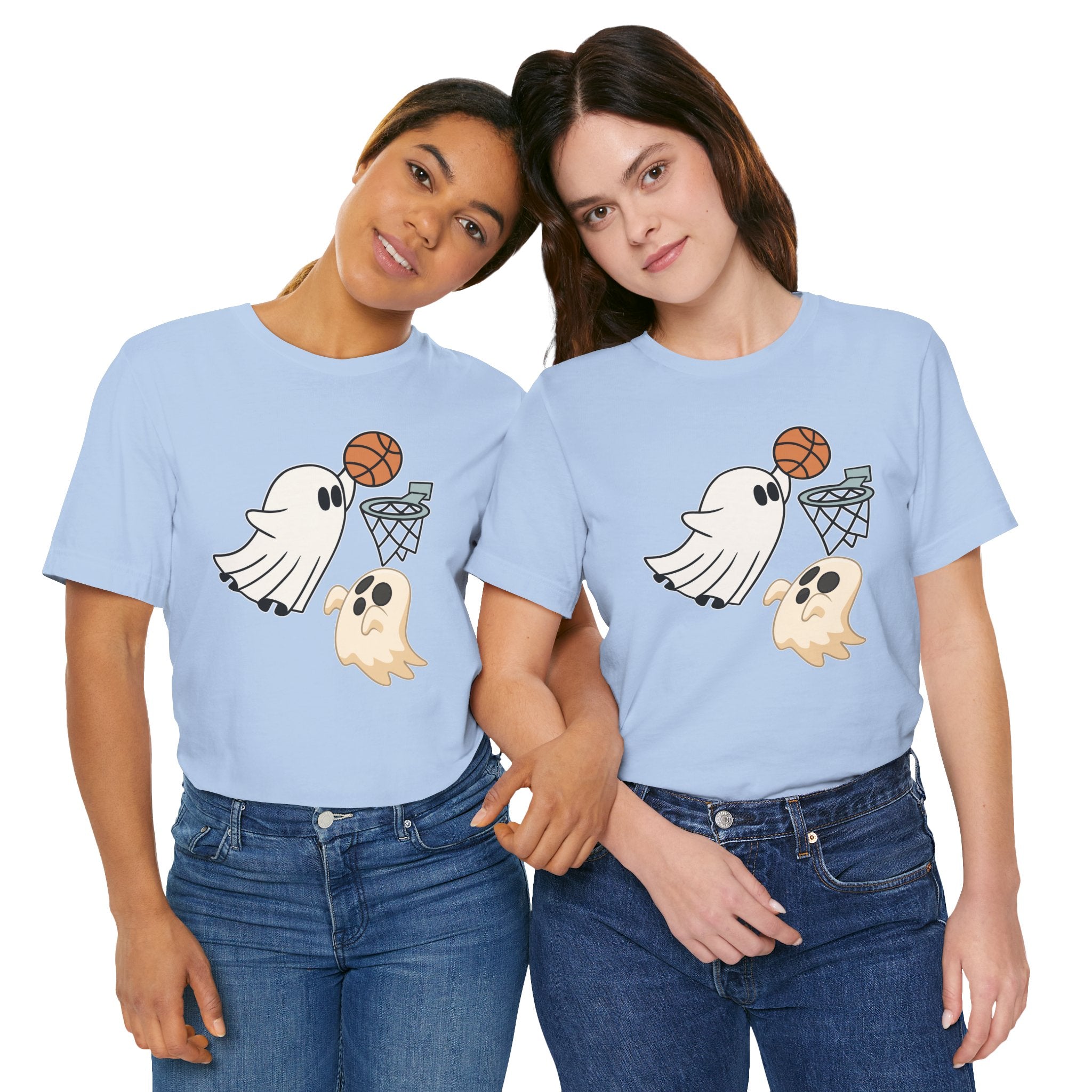 Slam Dunk Ghost T-Shirt – Funny Basketball Halloween Ghost Unisex Tee
