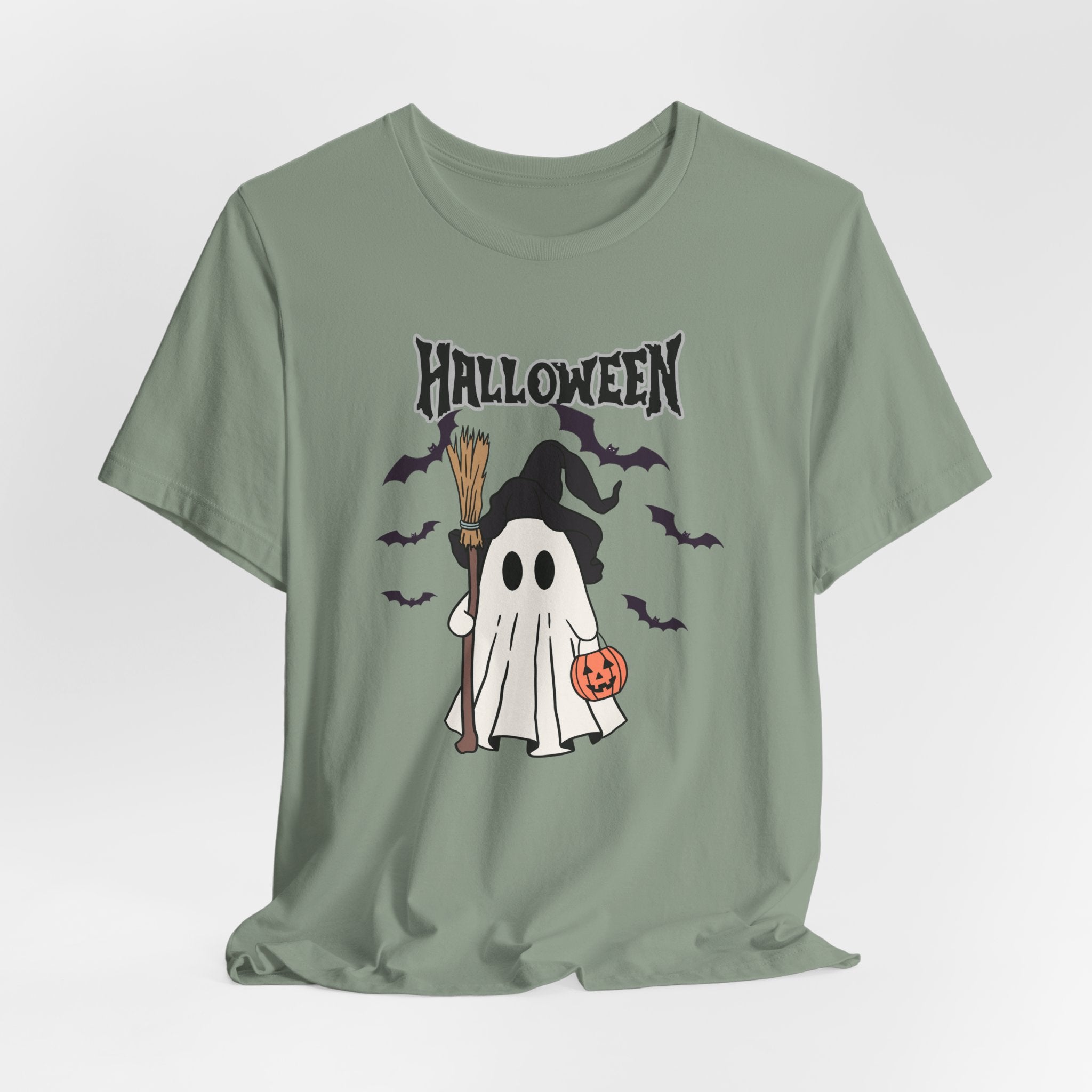 Sweeper Ghost & Bats Halloween Pumpkin Unisex T-Shirt