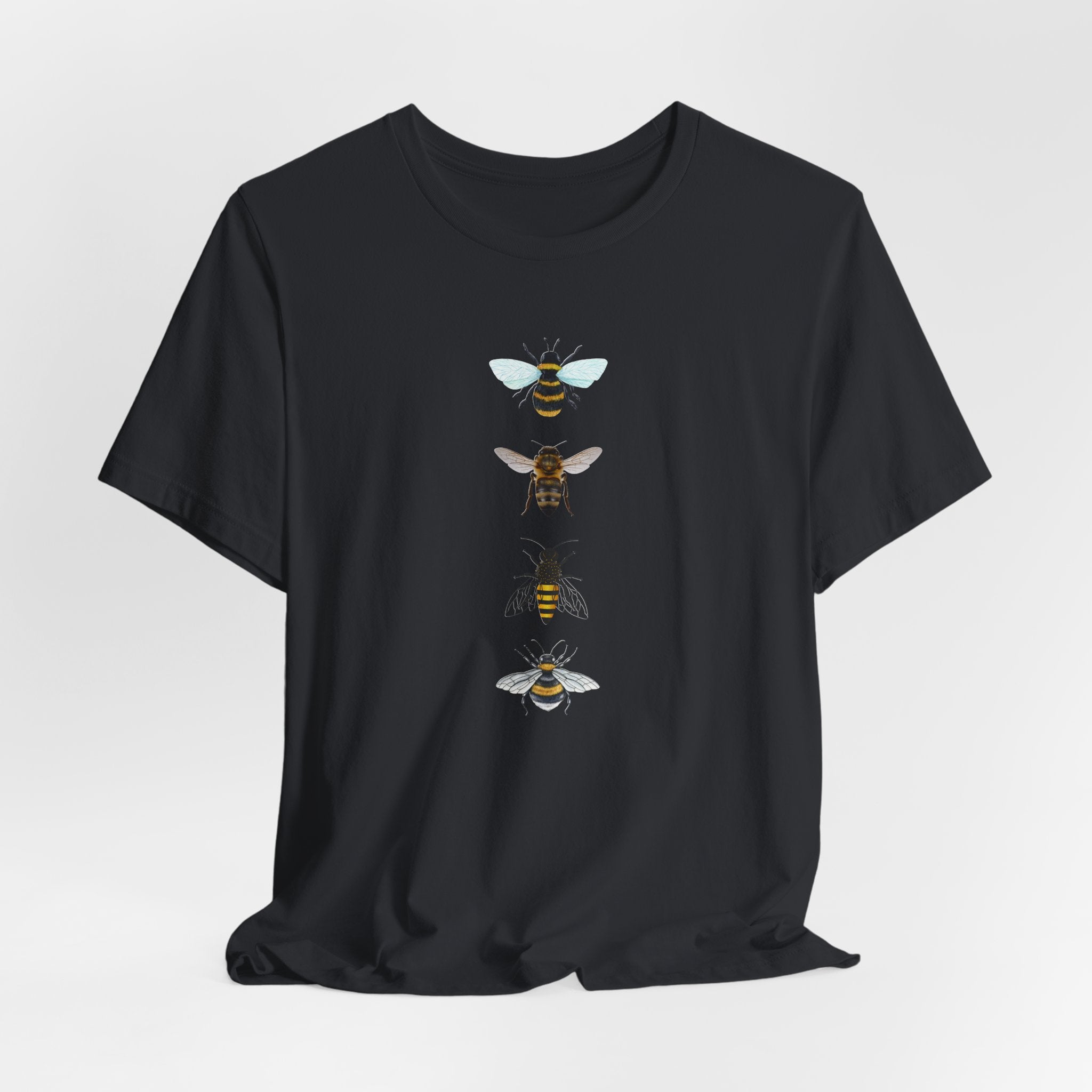 Black t-shirt with '06840' printed on a white background