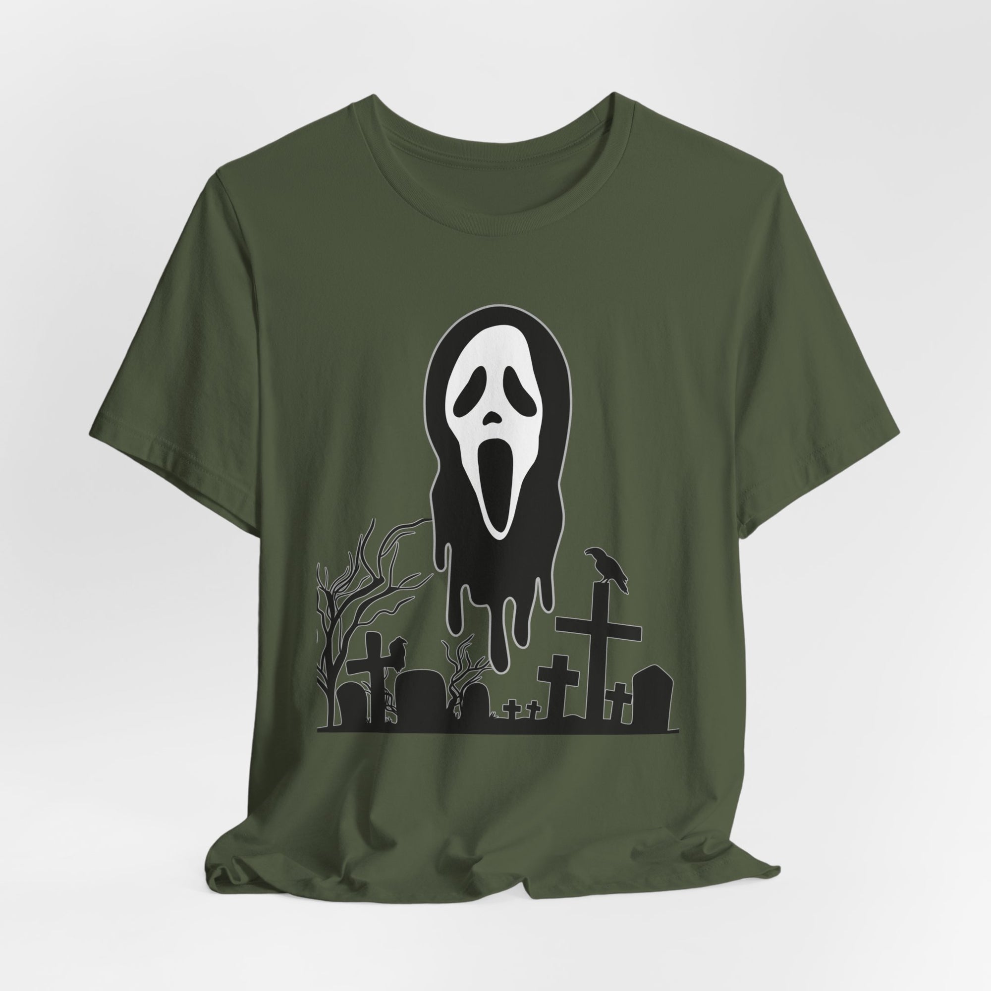 Ghost and Cemetery Halloween T-shirt for Men and Women