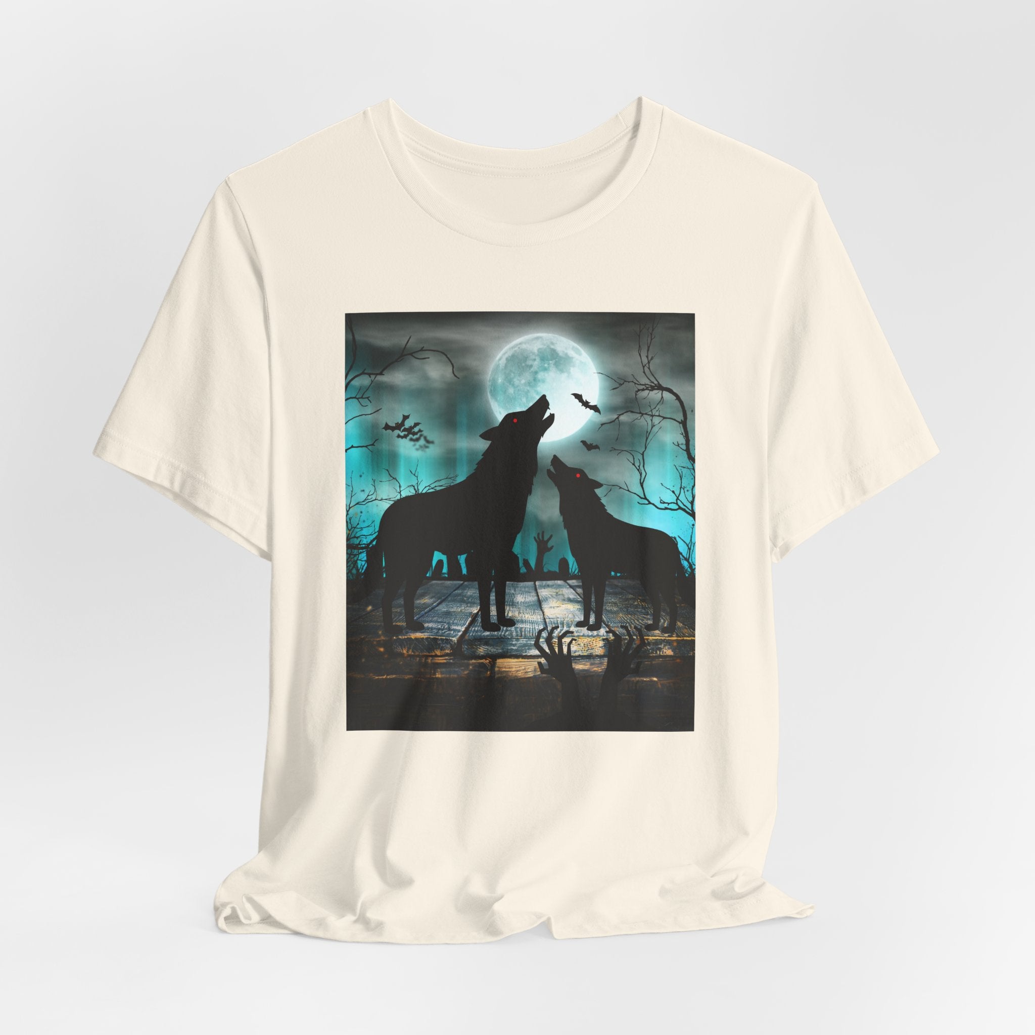 Creepy Full Moon Fox T-Shirt – Spooky Animal Art Unisex Shirt