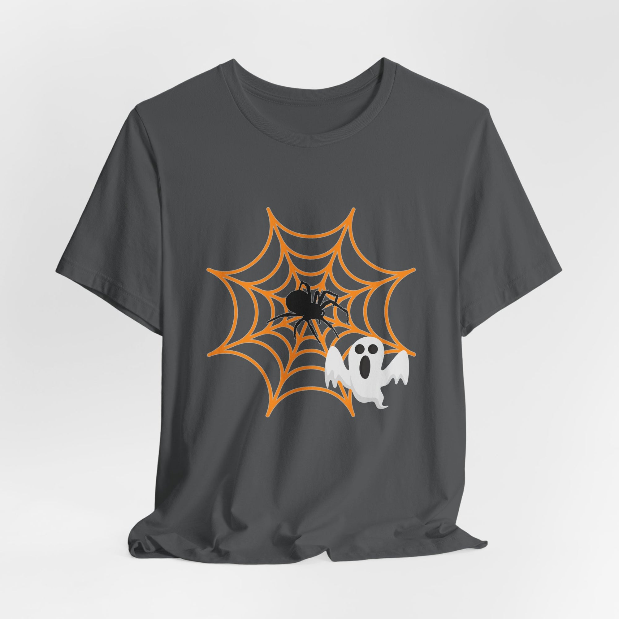 Funny Ghost Scared of Spider T-shirt for Men and Women