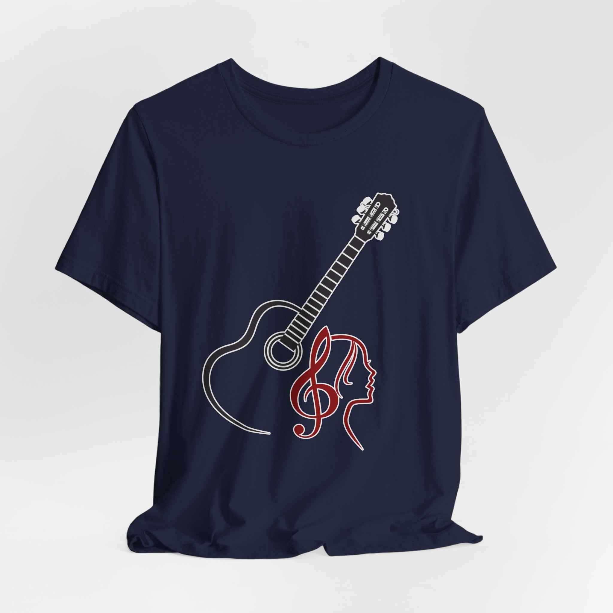 Music Minded Acoustic Guitar T-Shirt – Music Note Lover Unisex Tee