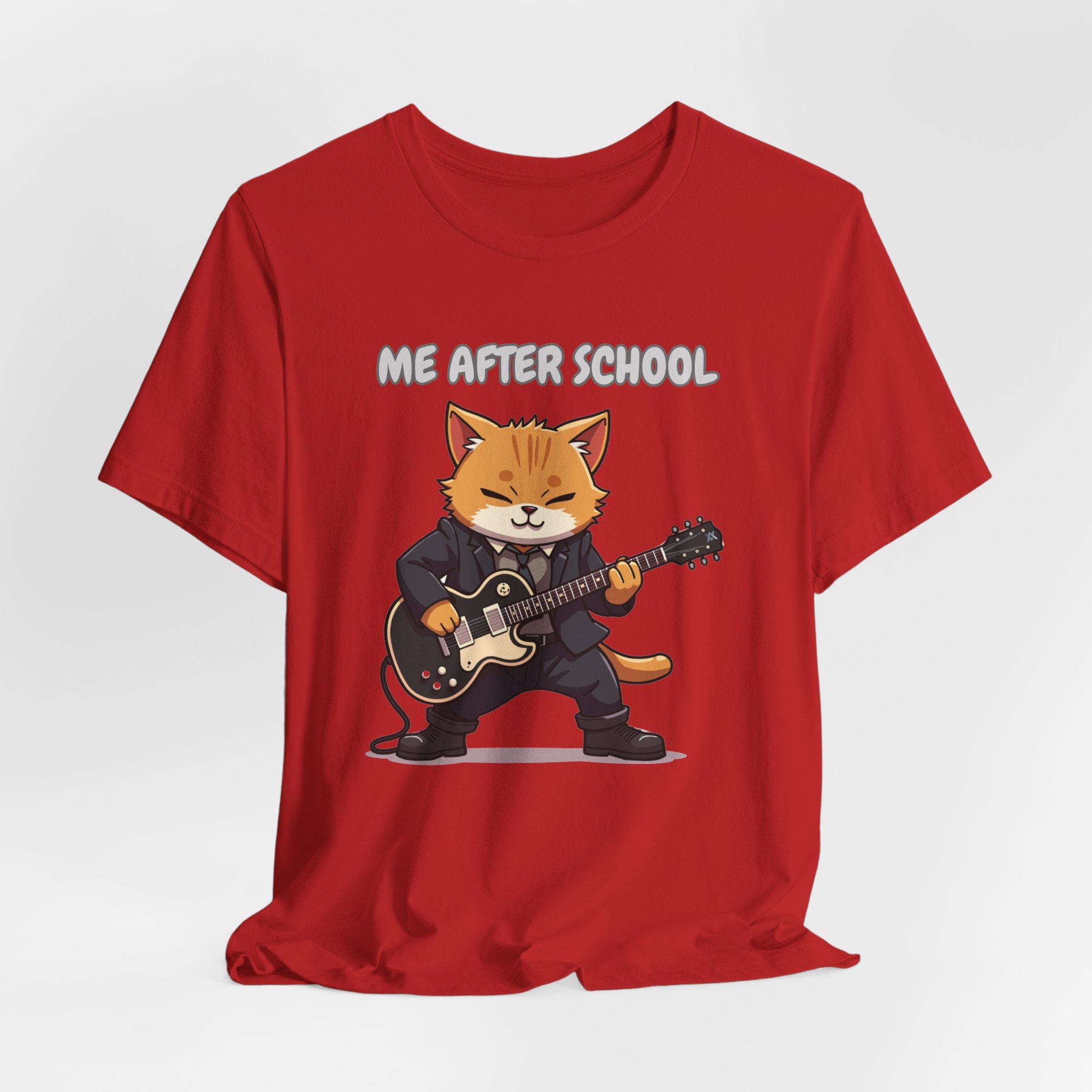 Me After School – Cat Playing Guitar Funny Graphic Unisex T-Shirt