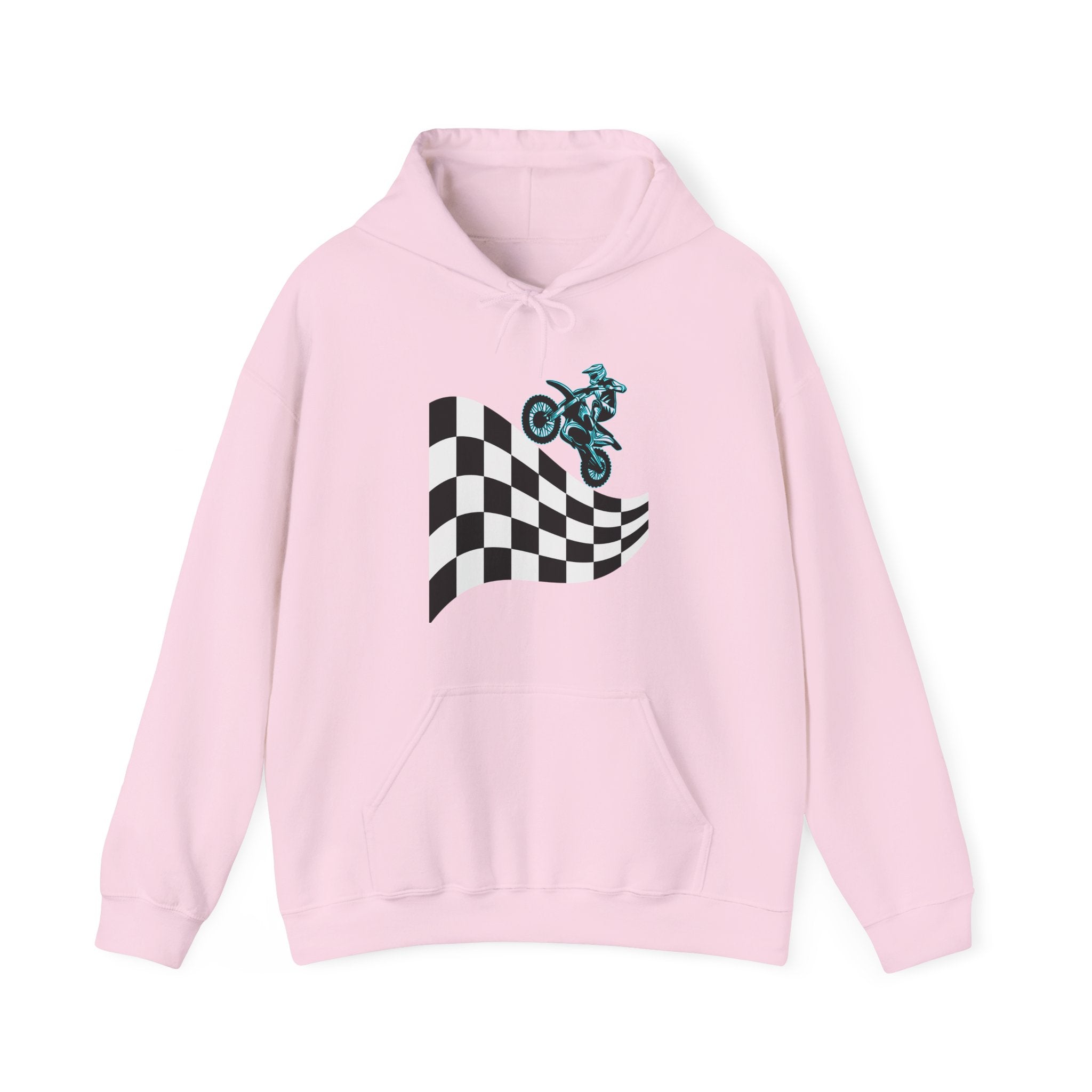 Motocross Dirt Bike Racing Finish Line Victory Flag Hoodie