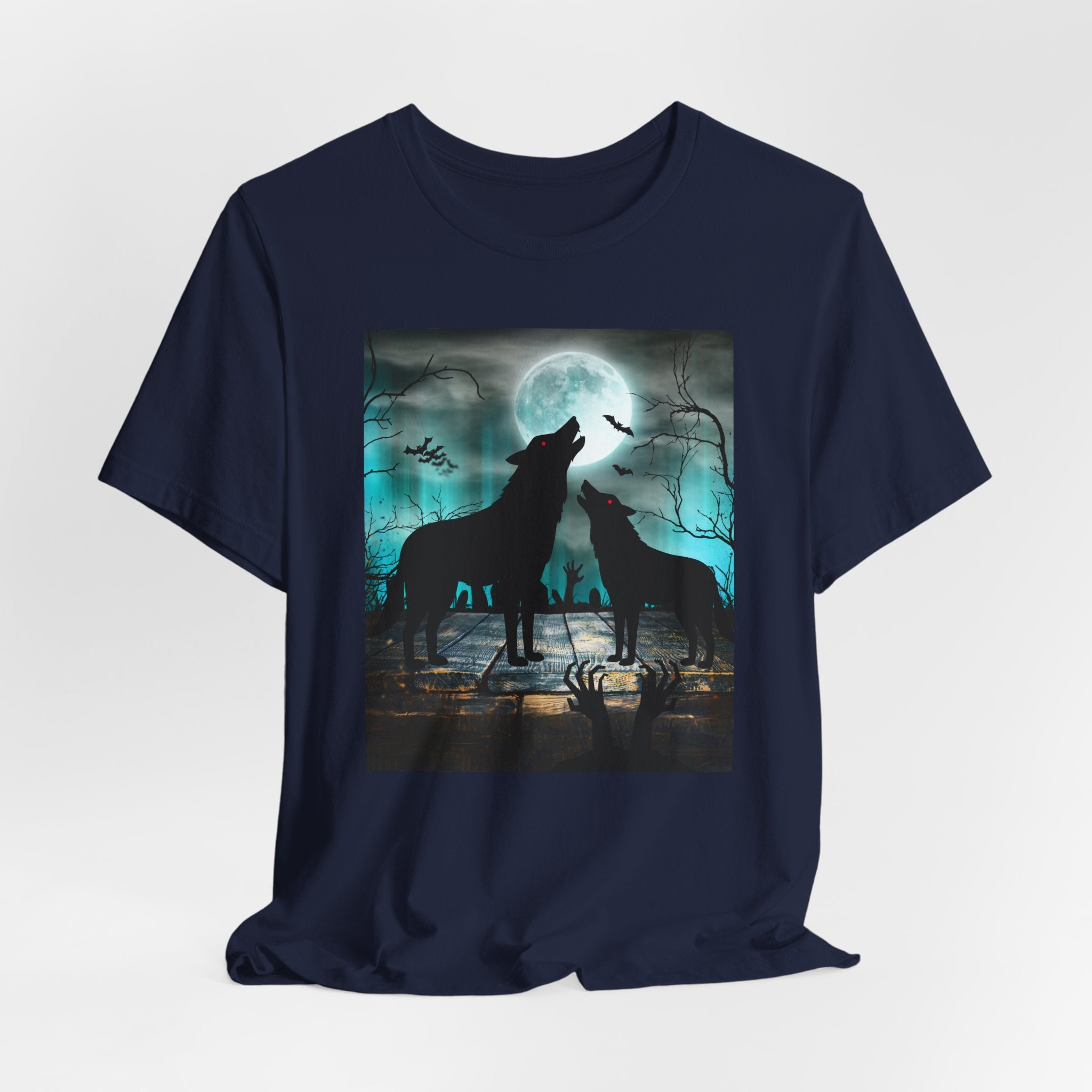 Creepy Full Moon Fox T-Shirt – Spooky Animal Art Unisex Shirt